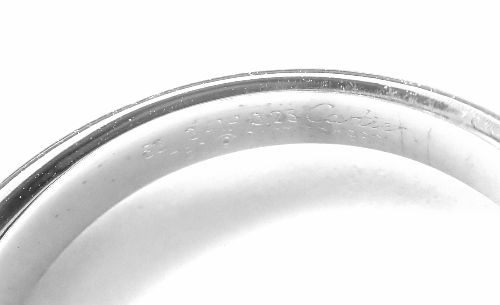 Authentic! Cartier 18k White Gold Diamond Ellipse Band Ring Size 53 US 6 1/4 | Fortrove