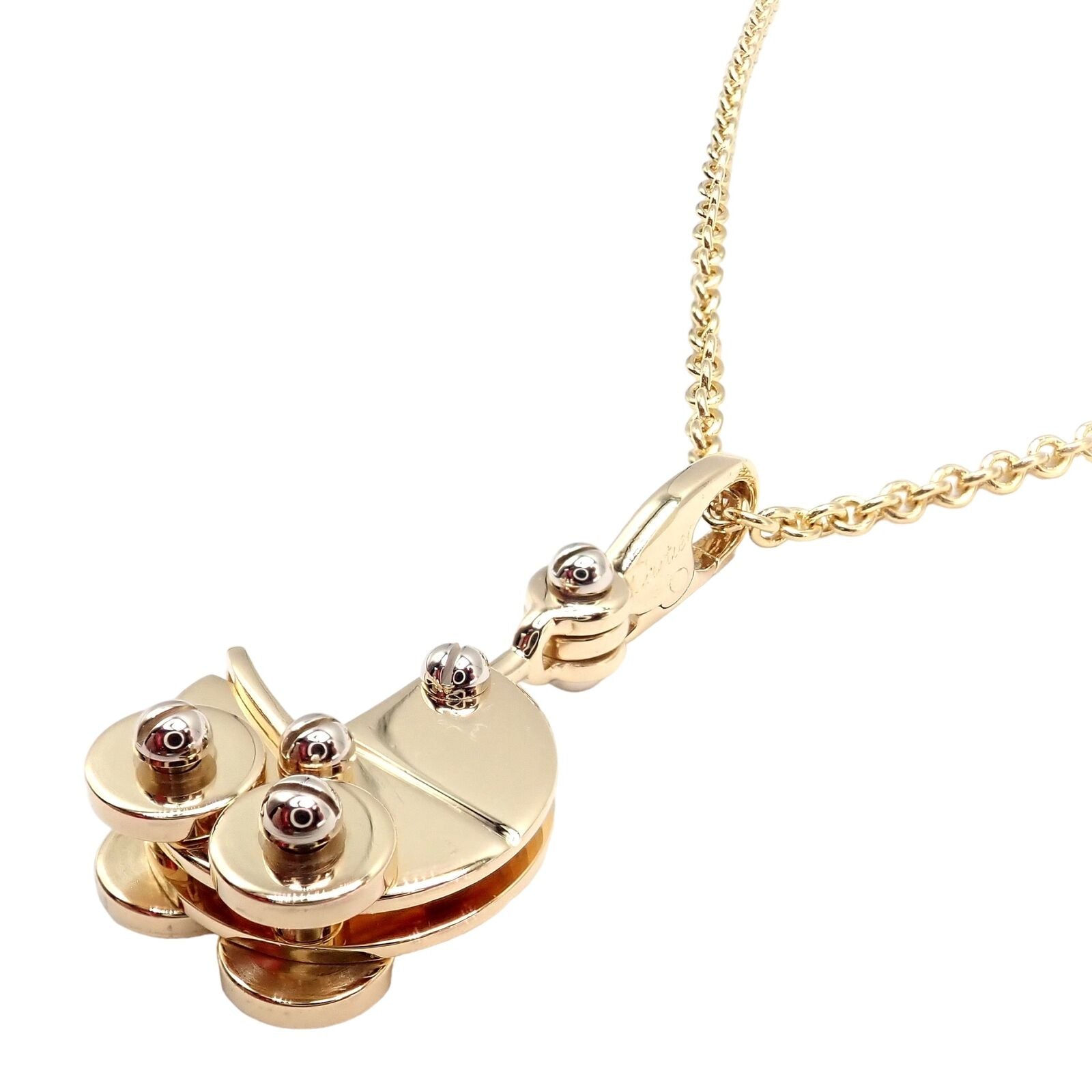 Authentic! Cartier 18k Yellow Gold Baby Carriage Stroller Charm Pendant Necklace | Fortrove