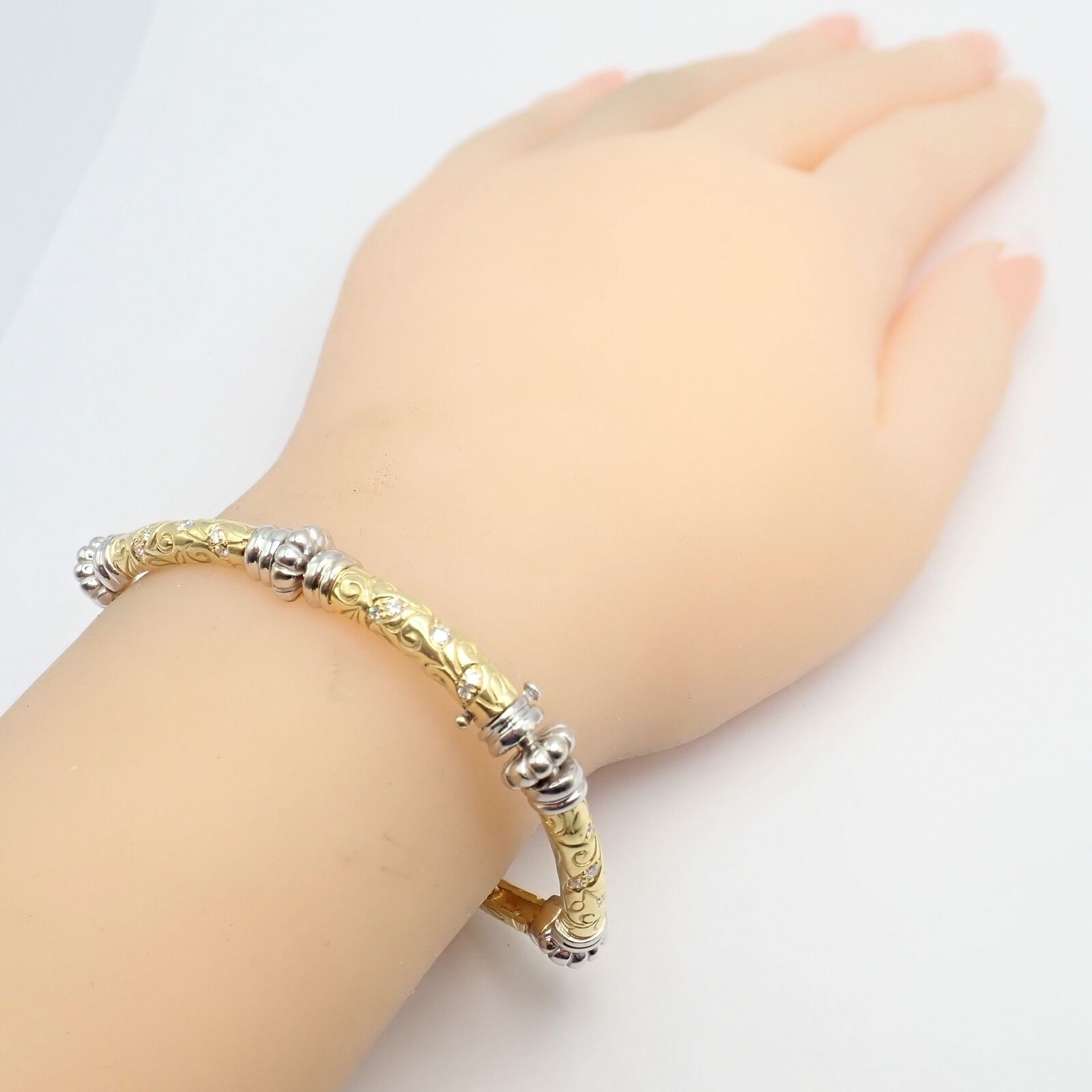 Vintage SeidenGang 18k Yellow + White Gold Diamond Laurel Collection Bracelet | Fortrove