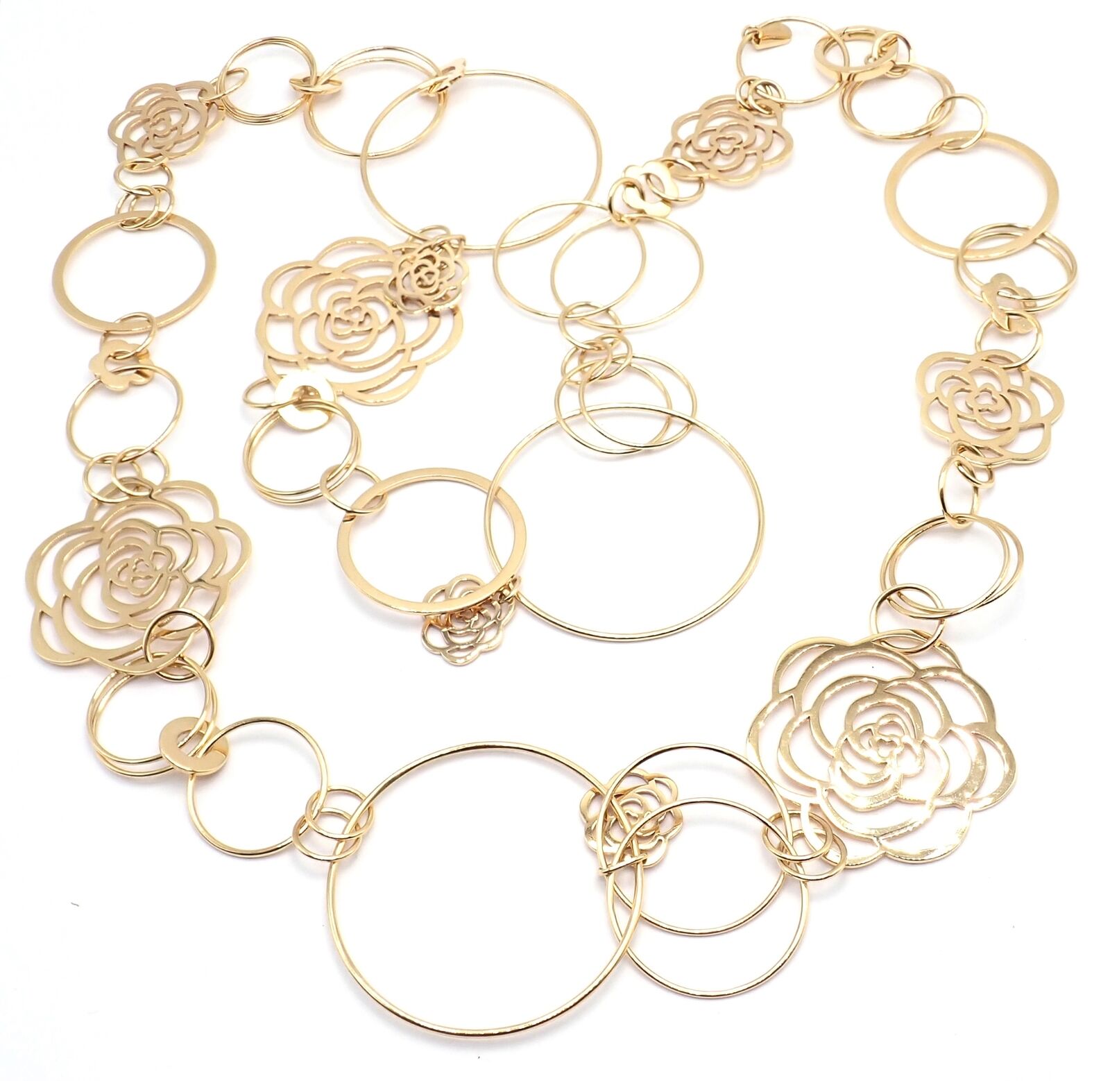 Chanel Camélia Camellia 18k Yellow Gold Flower Large Version Link Necklace Cert. | Fortrove