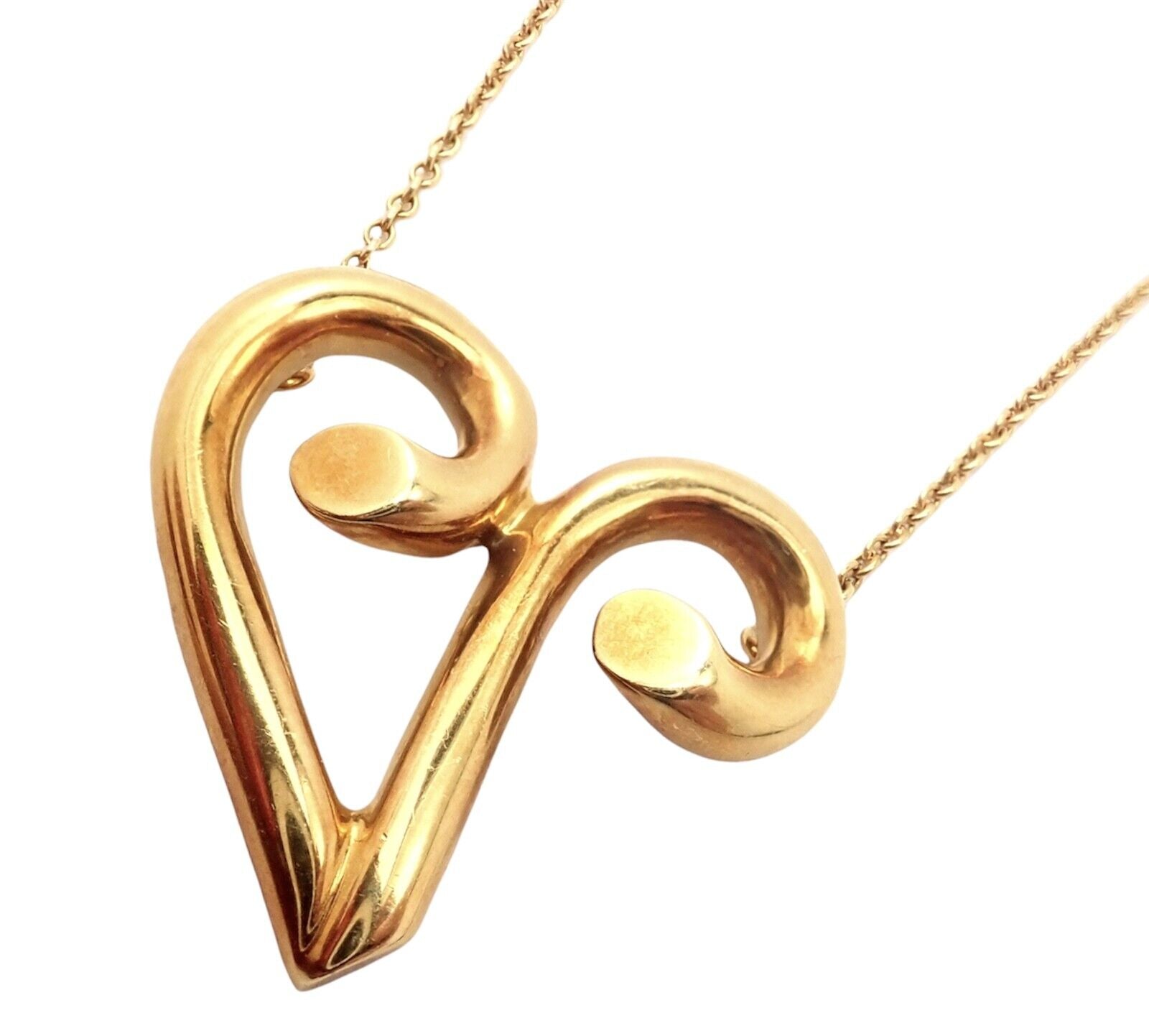 Tiffany & Co Picasso 18k Yellow Gold Large Zodiac Aries Pendant Necklace | Fortrove