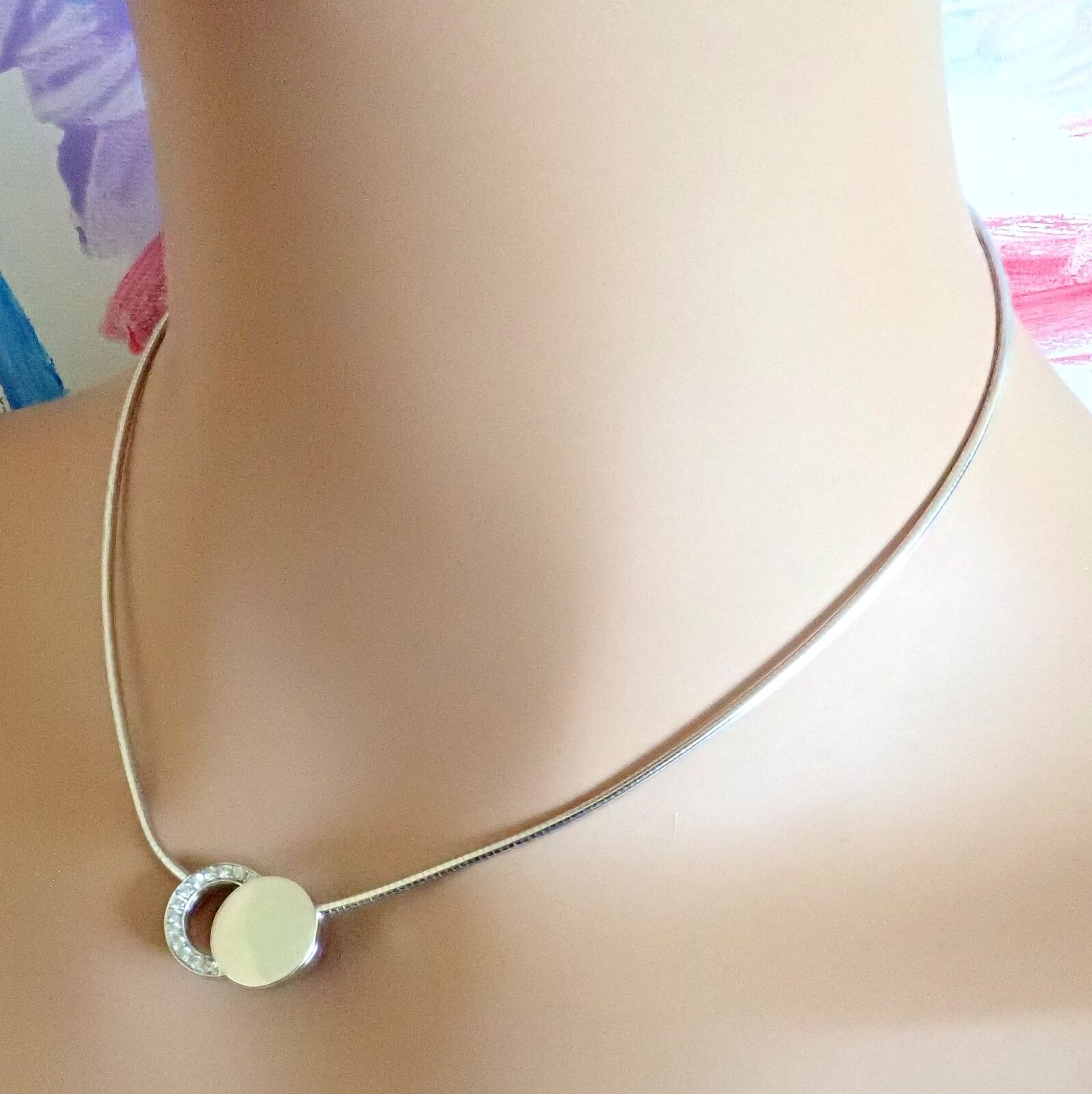 Rare! Authentic Modernist Dinh Van 18k White Gold Diamond Ombre De Lune Necklace | Fortrove