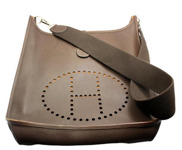 Authentic! Hermes Evelyne Chocolate Brown Epsom Leather GM Handbag Purse | Fortrove