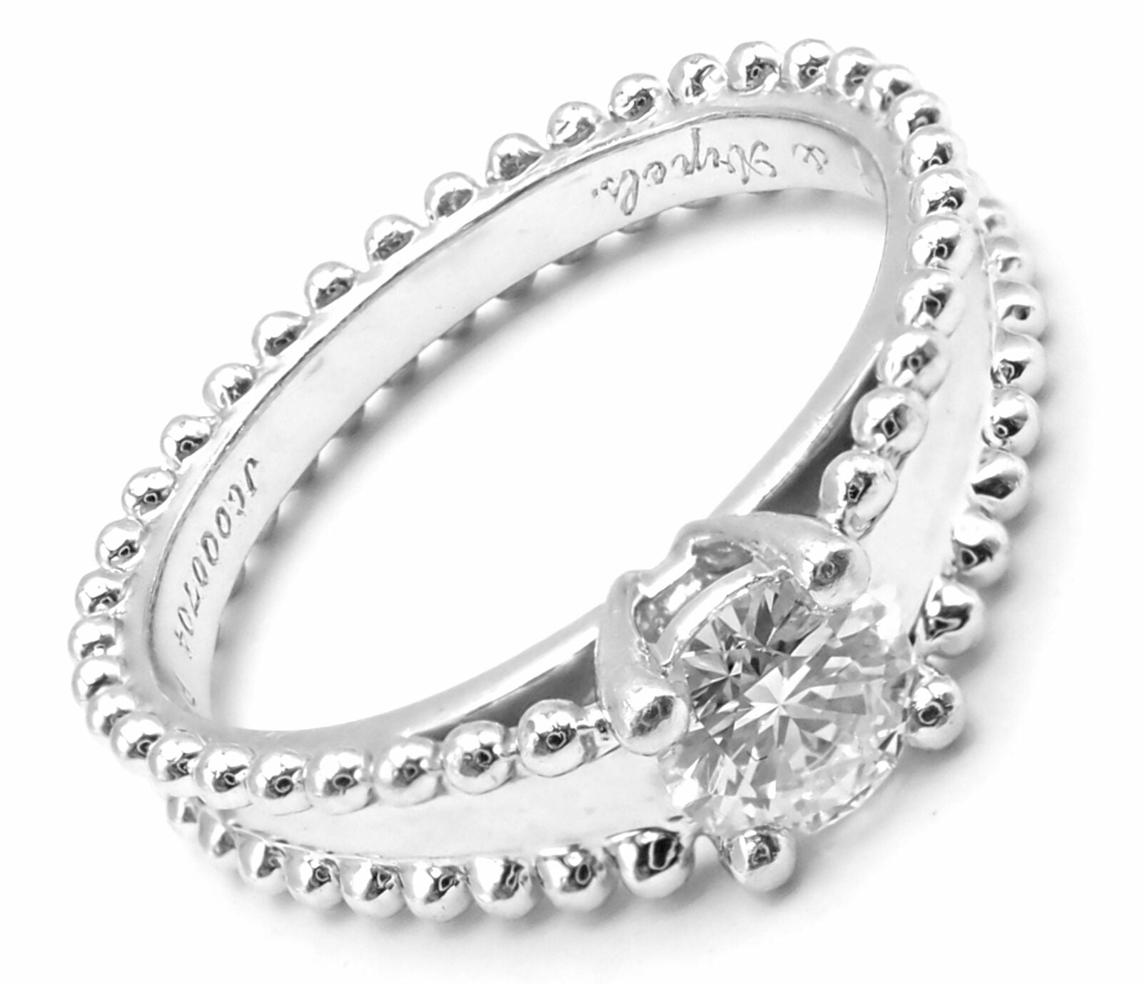 Authentic! Van Cleef & Arpels Estelle Platinum .31ct Diamond Solitaire Ring GIA | Fortrove