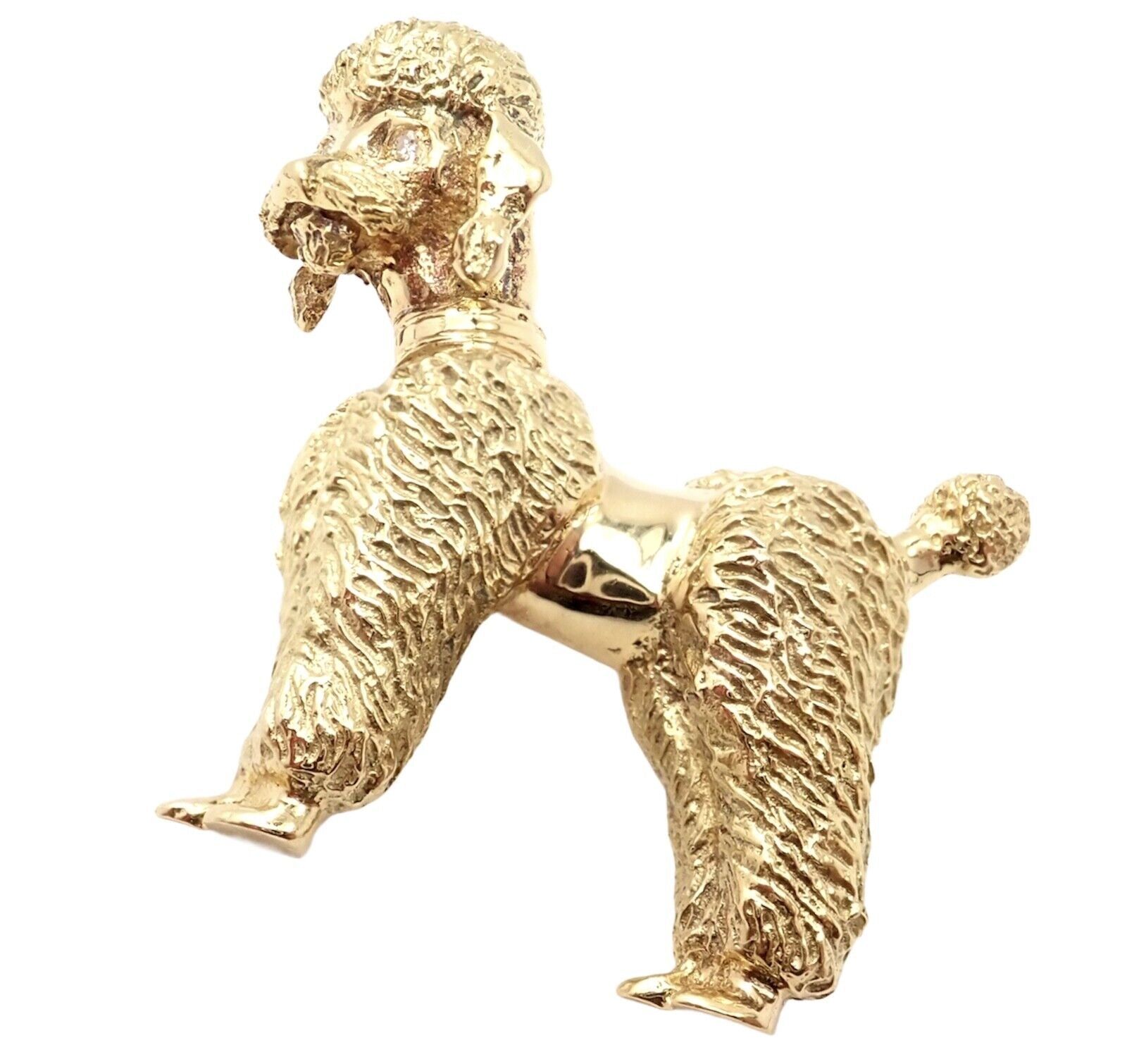 Merrin Jewelry & Watches:Fine Jewelry:Brooches & Pins Vintage Estate Merrin 18k Yellow Gold Diamond Fifi Poodle Dog Brooch Pin Pendant