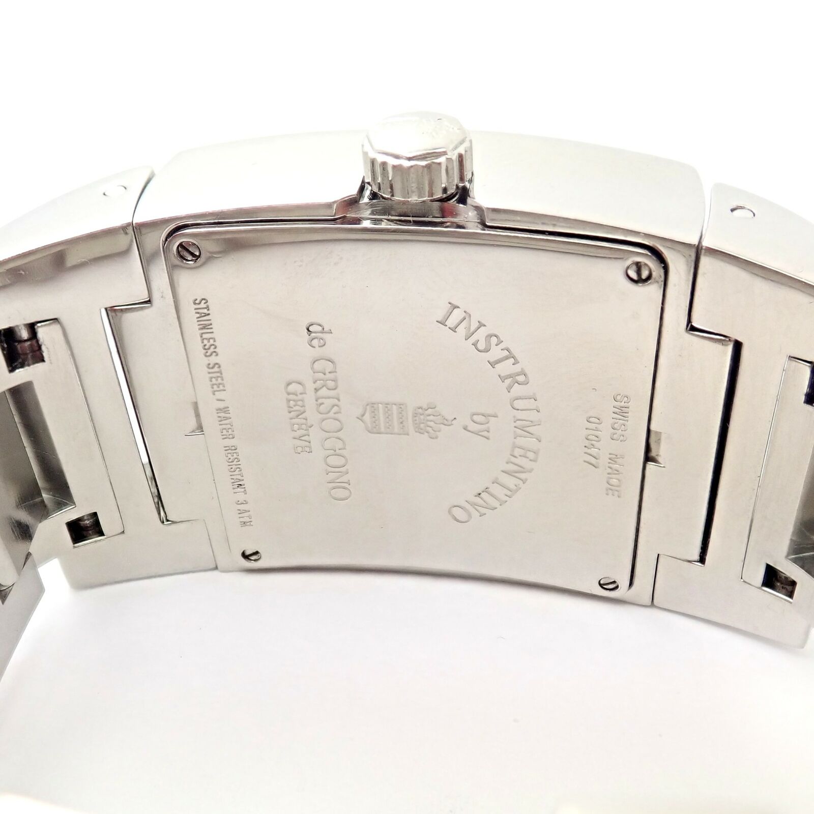 Rare! De Grisogono Stainless Steel Diamond Ladies Dual Time Instrumentino Watch | Fortrove