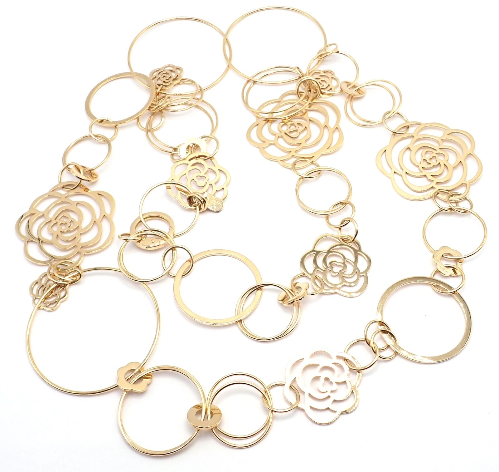 Chanel Camélia Camellia 18k Yellow Gold Flower Large Version Link Necklace Cert. | Fortrove