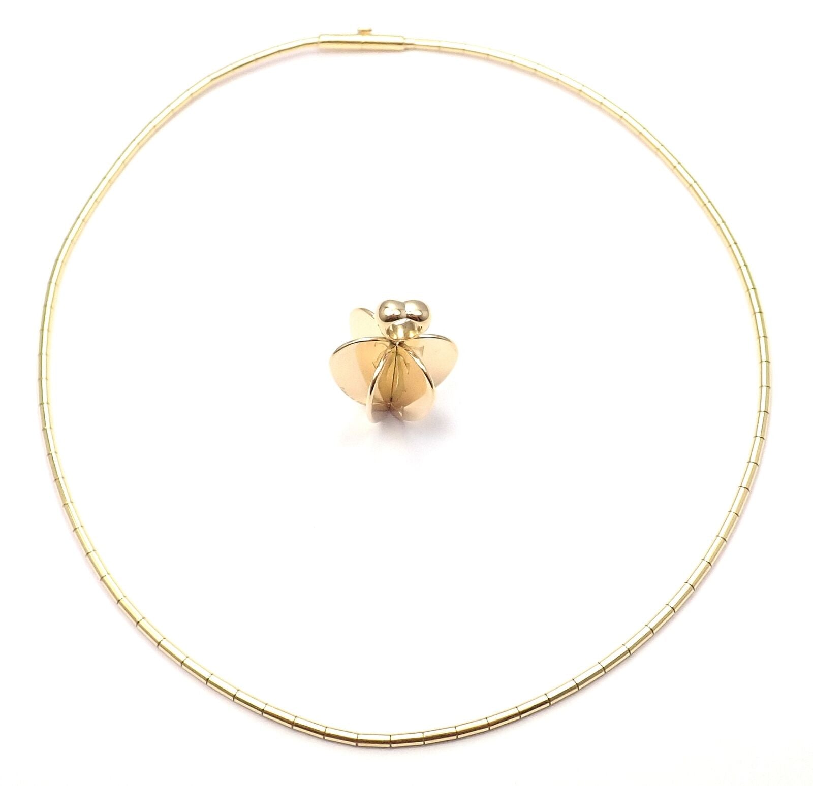 Authentic! Cartier 18k Yellow Gold Double C Apple Heart Pendant Chain Necklace | Fortrove
