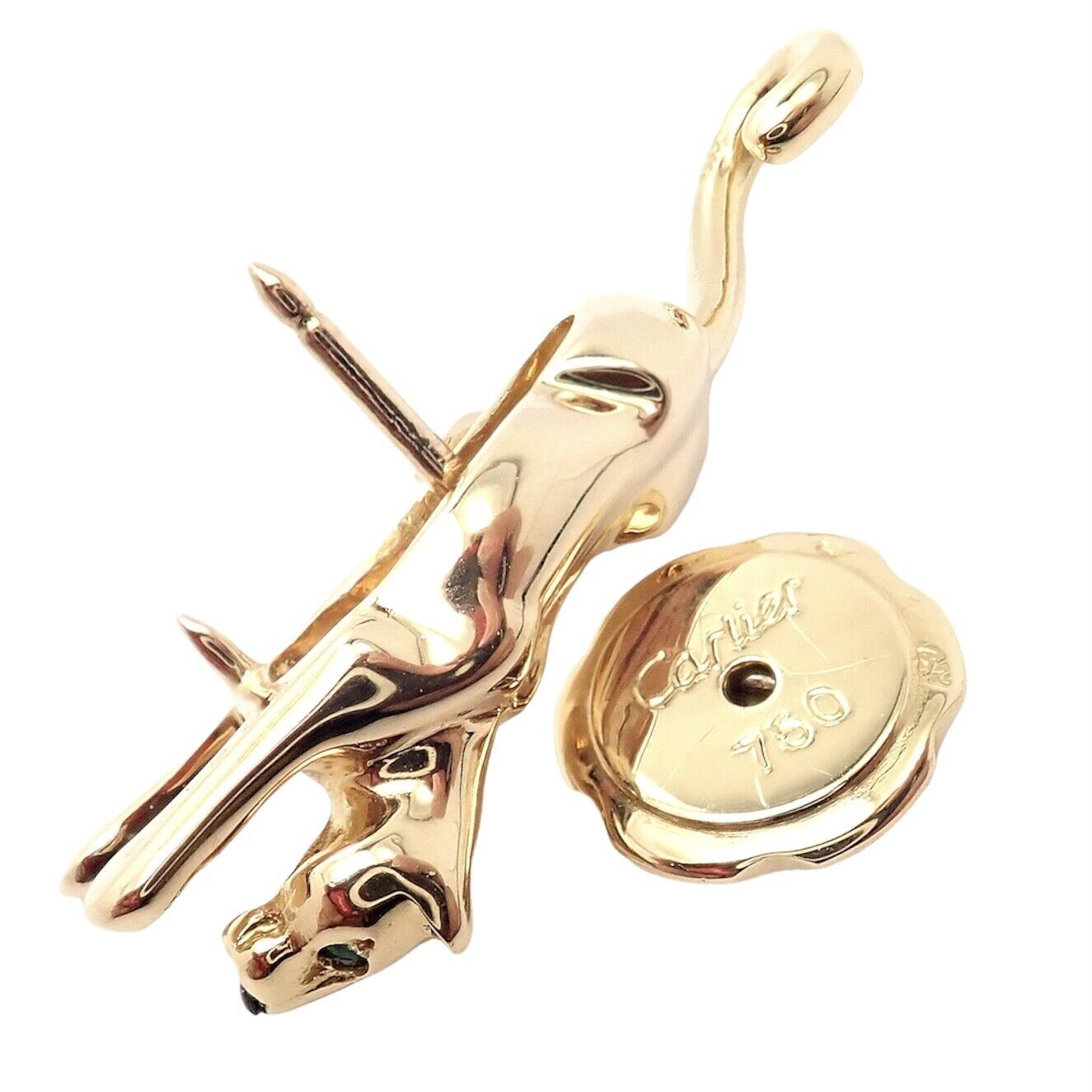 Authentic! Cartier Panther Panthere 18k Yellow Gold Tie Lapel Pin | Fortrove