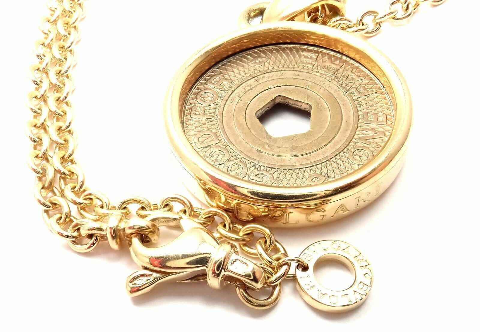 Bvlgari Jewelry & Watches:Fine Jewelry:Necklaces & Pendants Rare! Authentic Bulgari Bvlgari 18k Yellow Gold NYC Subway Token Lim Ed Necklace