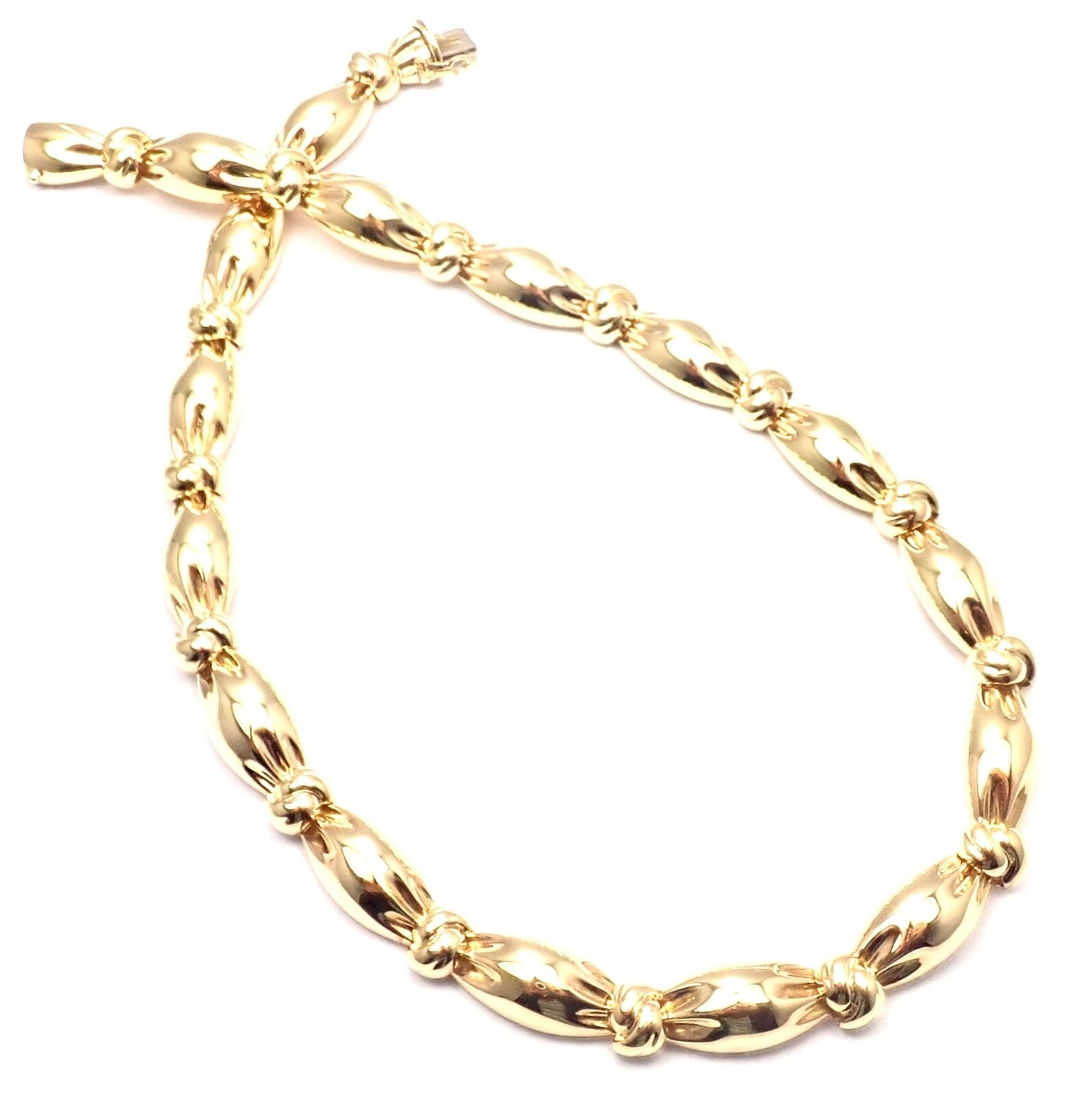 Rare! Authentic Van Cleef & Arpels 18k Yellow Gold Knotted Link Necklace | Fortrove