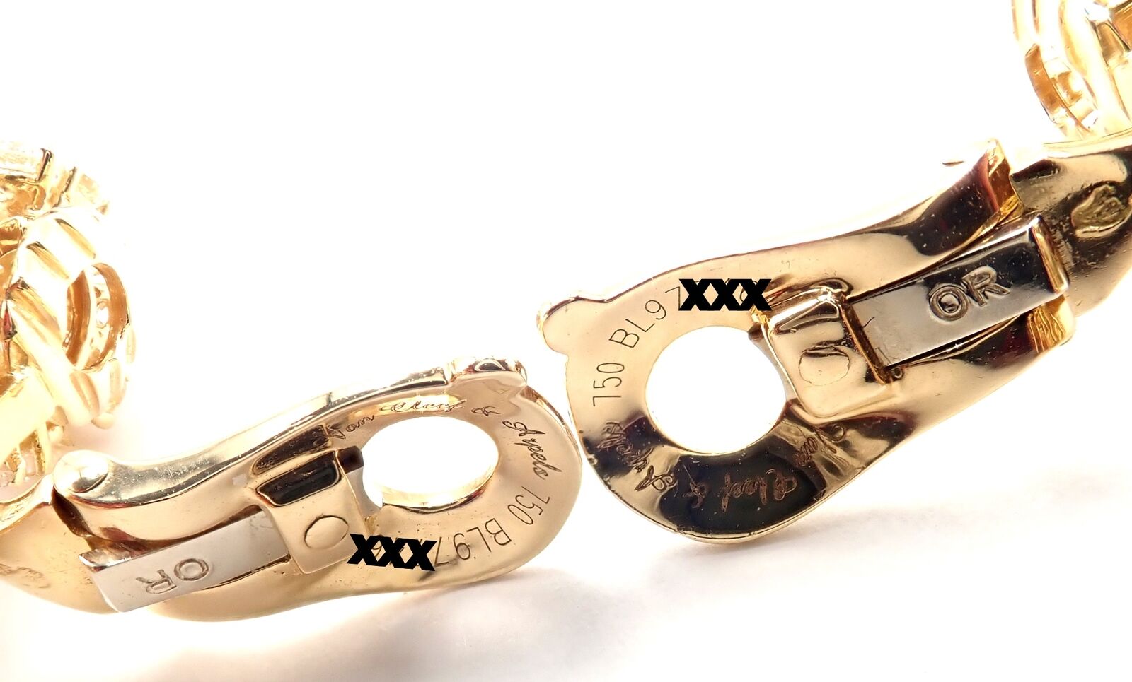 Authentic! Van Cleef & Arpels Folies des Pres 18k Gold Diamond Sapphire Earrings | Fortrove