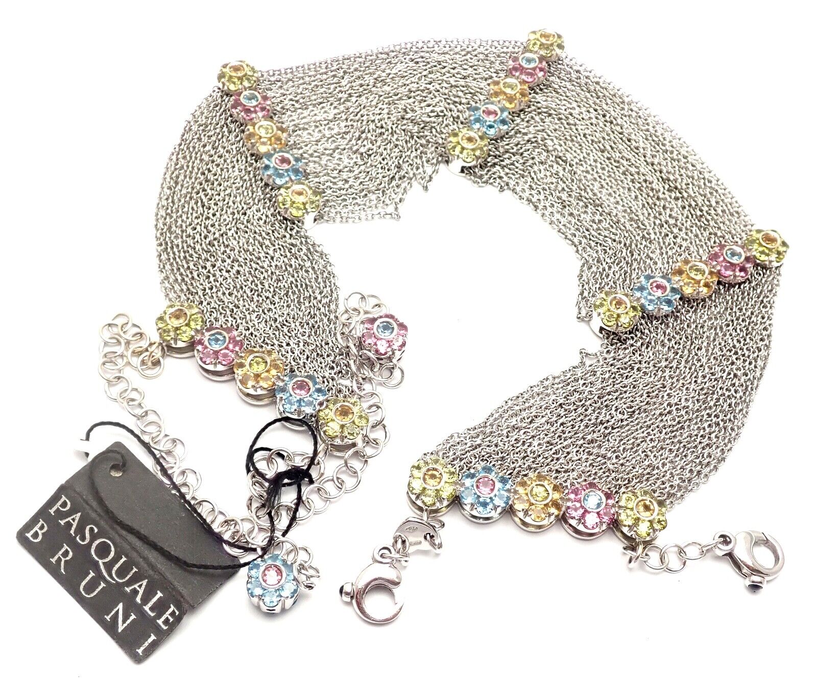 New! Authentic Pasquale Bruni 18k Gold Citrine Topaz Peridot Choker Necklace | Fortrove