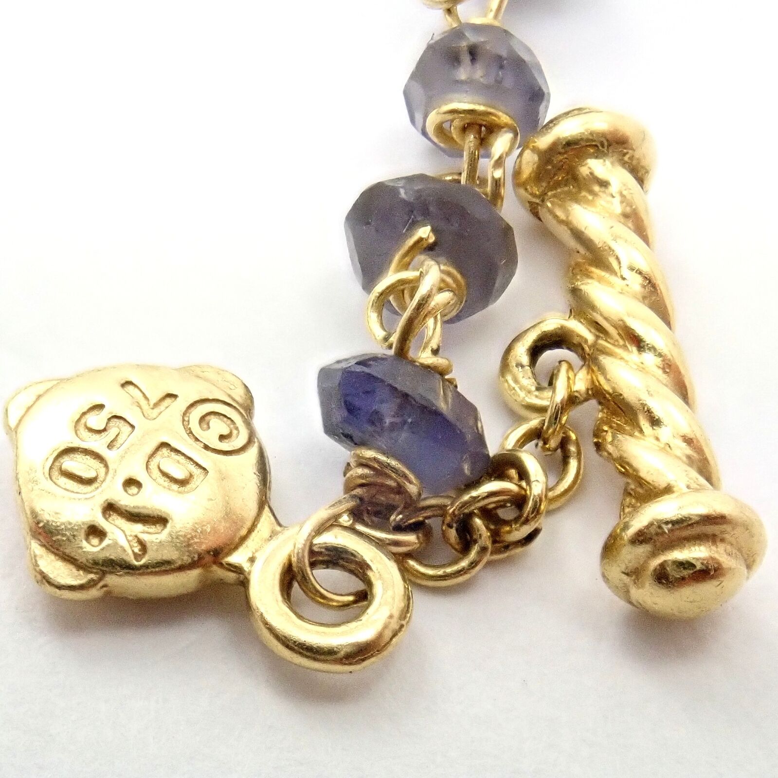 David Yurman Quatrefoil 18k Yellow Gold 46" Long Chain Bead Toggle Necklace | Fortrove