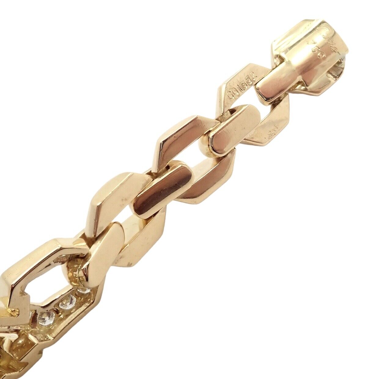 Authentic! Cartier Vintage Fox Trot 18k Yellow Gold Diamond Necklace 1980's | Fortrove