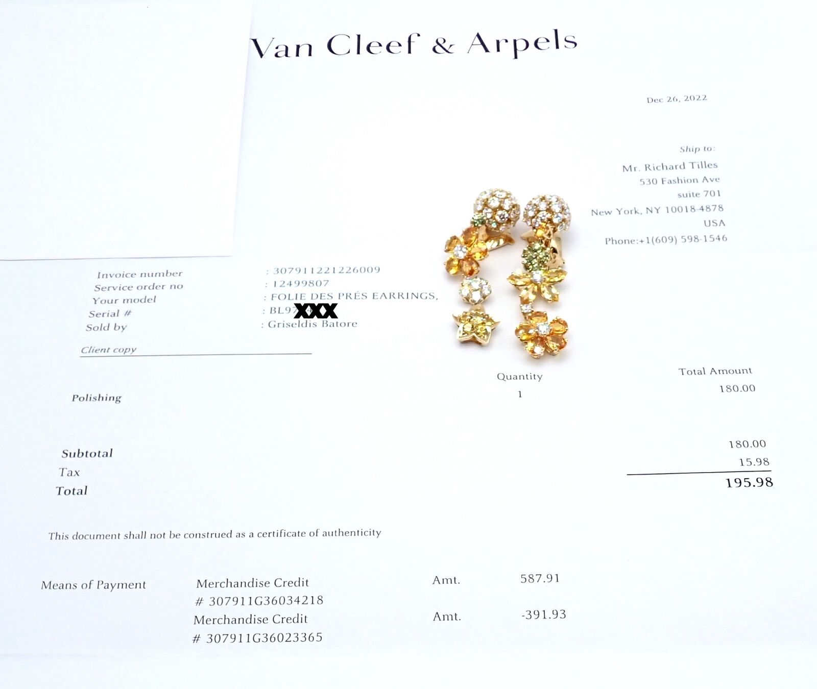 Authentic! Van Cleef & Arpels Folies des Pres 18k Gold Diamond Sapphire Earrings | Fortrove