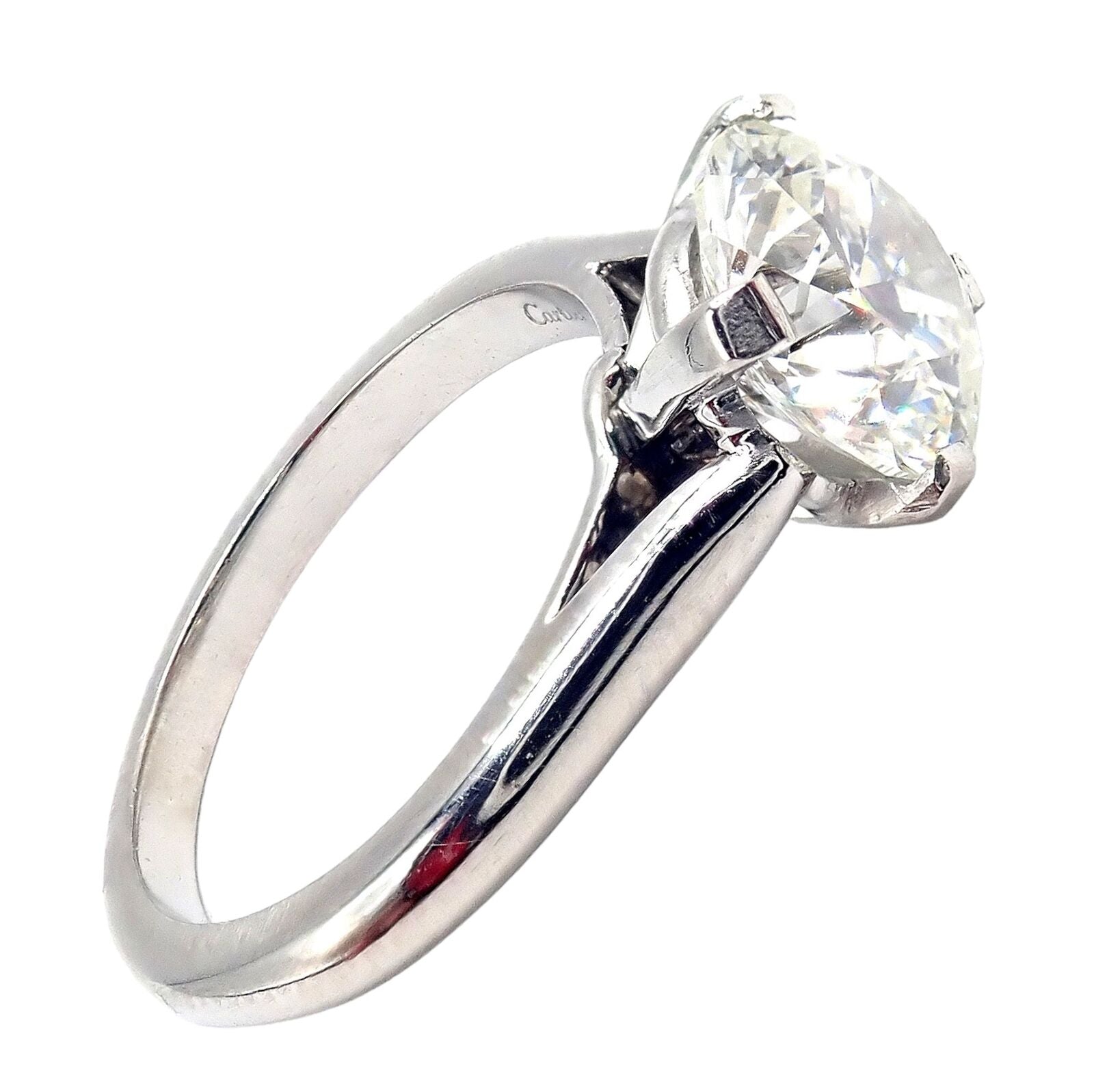 Cartier Jewelry & Watches:Fine Jewelry:Rings Authentic! Cartier Platinum 1.70ct VVS1 / H Diamond Solitaire Engagement Ring