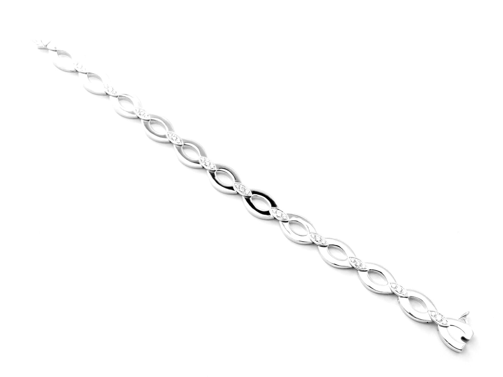 Rare! Authentic Cartier 18K White Gold Diamond Diadea Link Bracelet Certificate | Fortrove