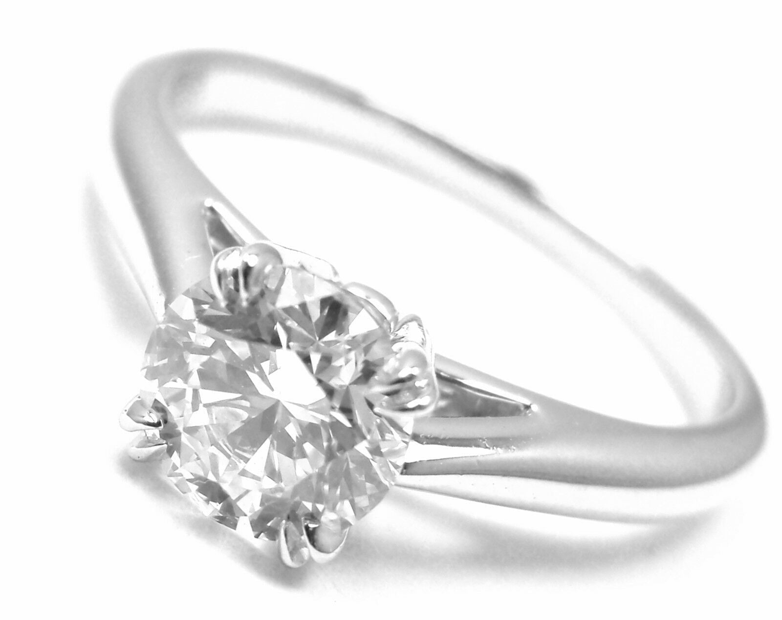 Authentic! Harry Winston Platinum .56ct VVS1/F Diamond Solitaire Engagement Ring | Fortrove