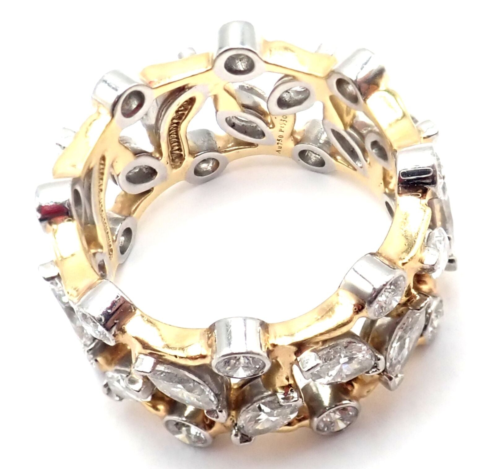 Jean Schlumberger for Tiffany & Co Jewelry & Watches:Fine Jewelry:Rings Tiffany & Co Schlumberger Vigne 18k Gold Platinum Diamond Band Ring Size 6 Paper