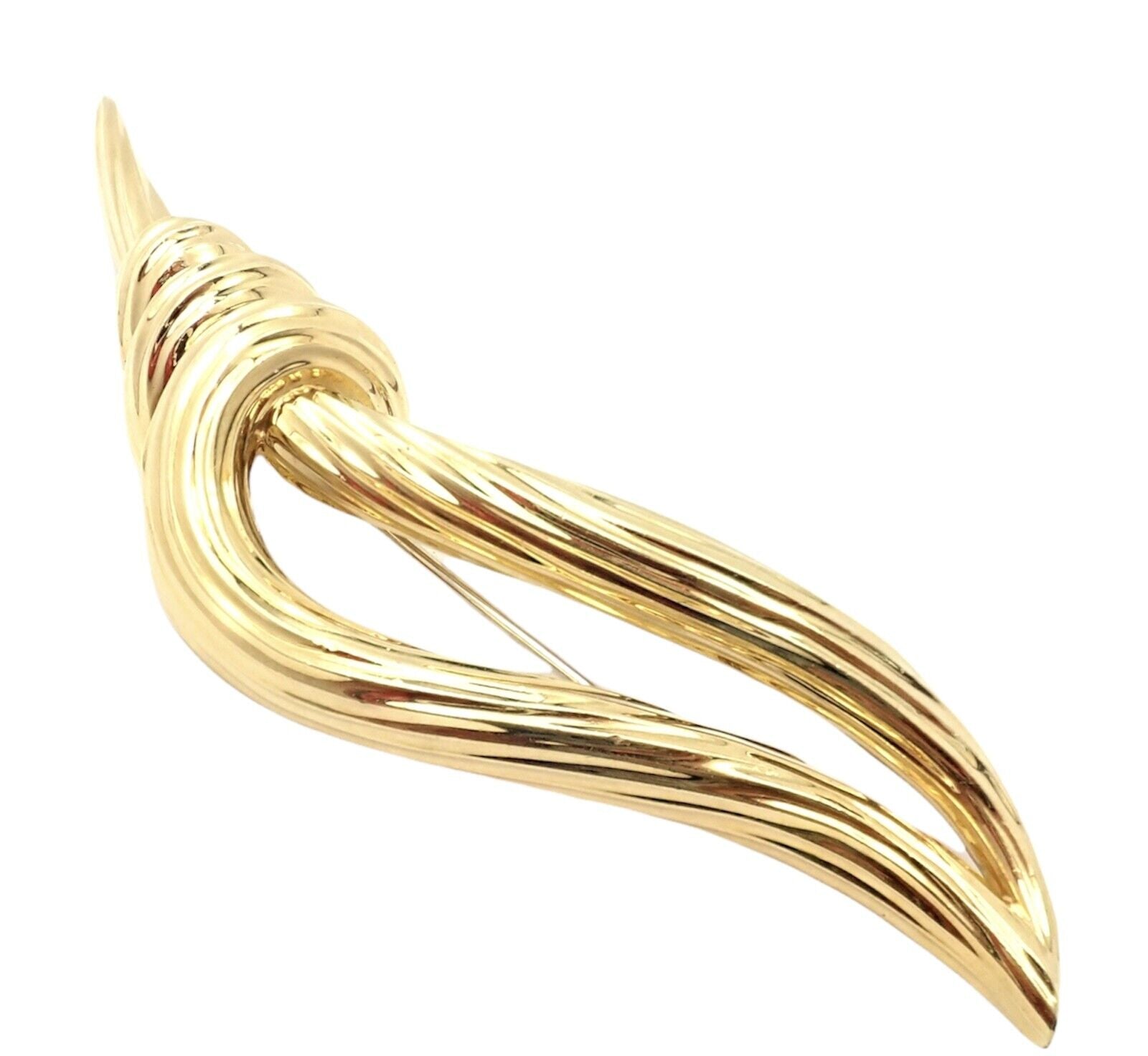 Rare! Authentic Henry Dunay 18k Yellow Gold Olympic Torch Pin Brooch | Fortrove