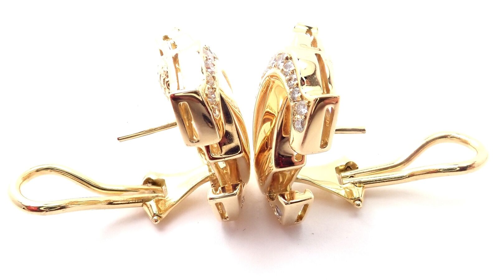 Cartier Jewelry & Watches:Fine Jewelry:Earrings Authentic! Cartier Penelope  Double C 18k Yellow Gold Diamond Large Earrings