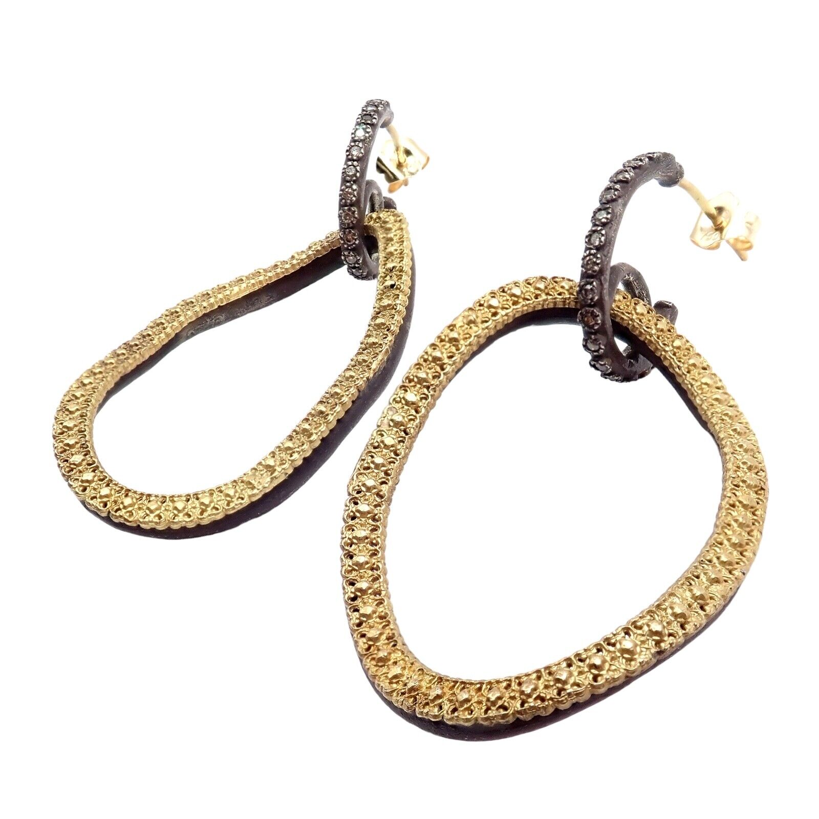 Armenta 18k Yellow Gold & Blackened Sterling Silver Diamond Statement Earrings | Fortrove