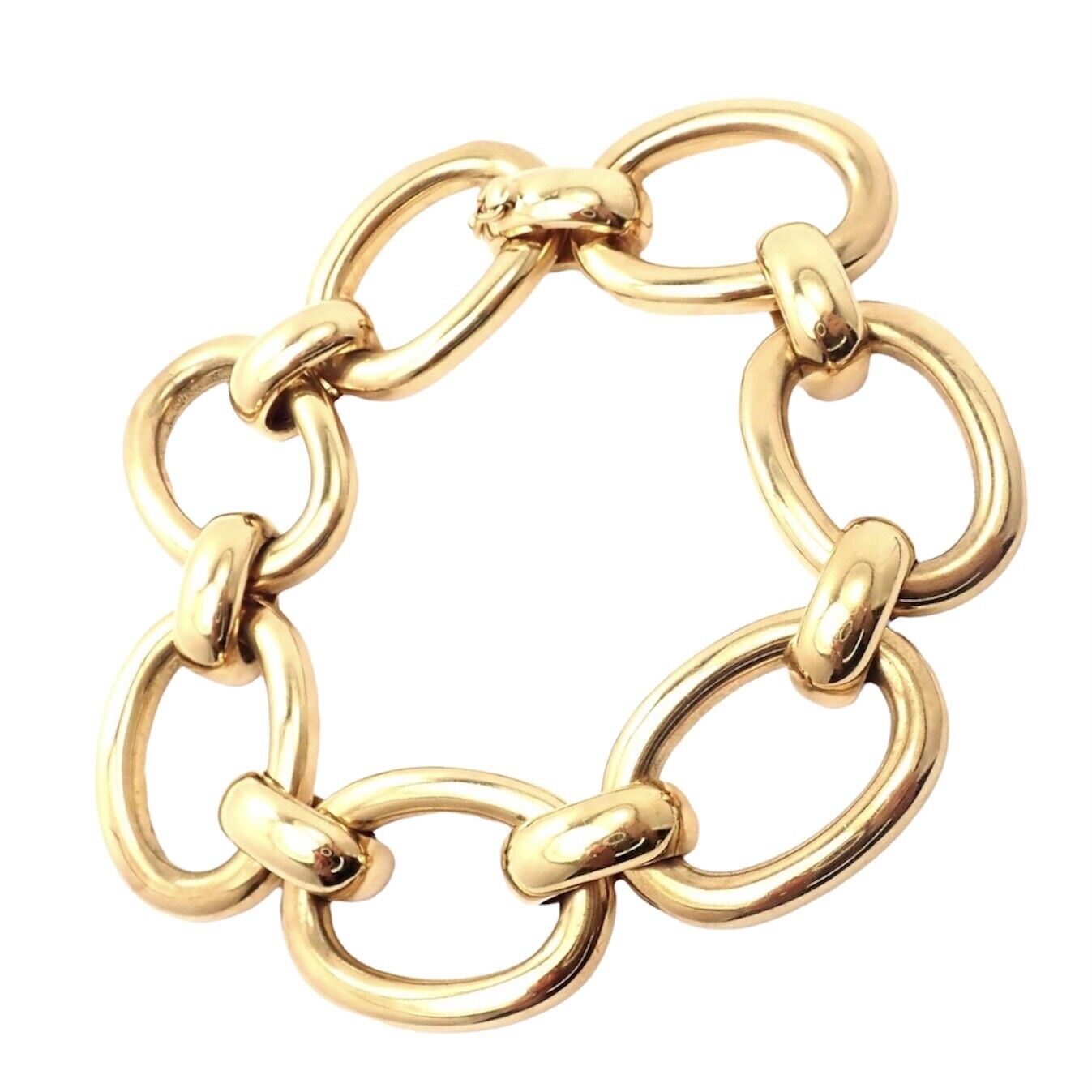 Rare! Authentic Cartier 18k Yellow Gold Large Oval Link Bracelet 1995 | Fortrove