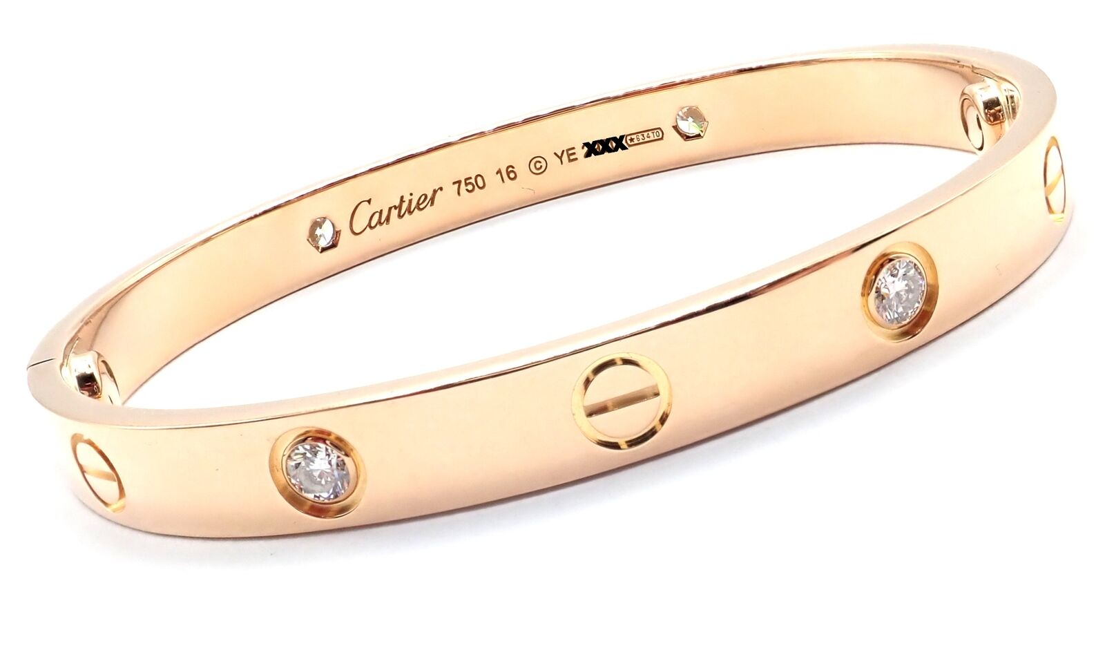 Cartier Love Small Model 18k Rose Gold Bangle Bracelet Size 16 BOX &  CERTIFICATE