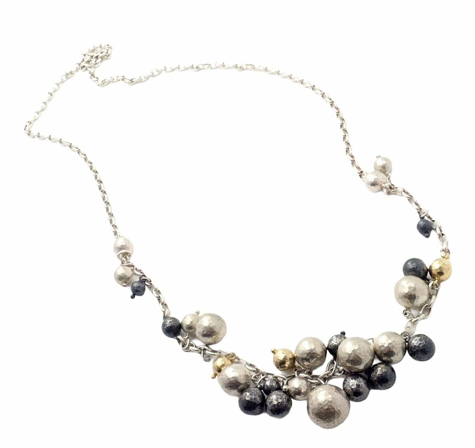 Authentic Gurhan 24k Yellow Gold Sterling Silver Long Caviar Bead Necklace 31" | Fortrove