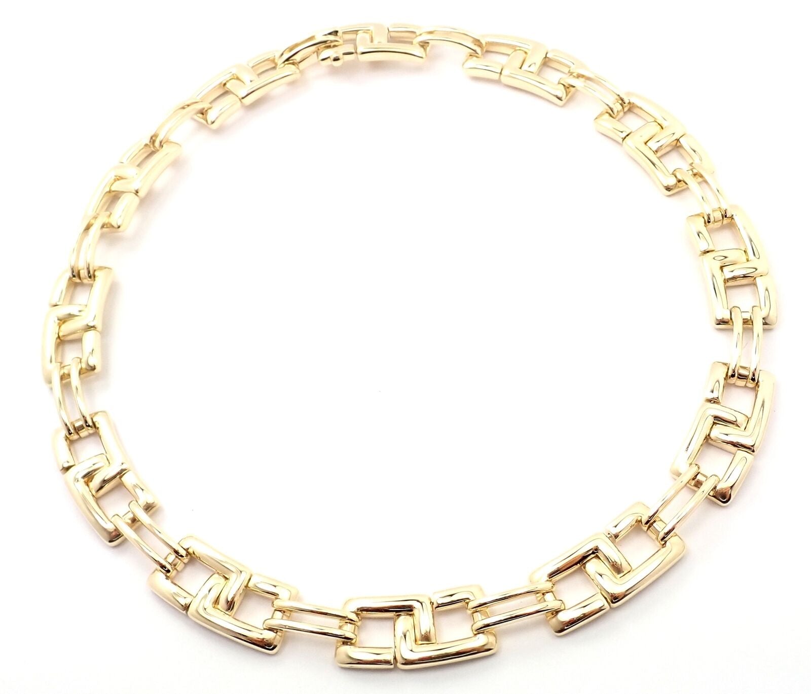Rare! Authentic Tiffany & Co 18k Yellow Gold Wide Link Necklace 2001 | Fortrove