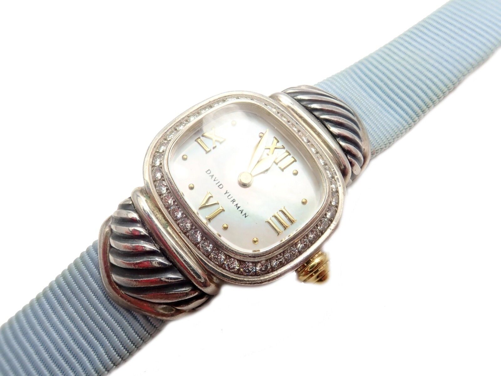 Authentic David Yurman Dy Silver 925 Diamond Thoroughbred Silk Ladies Watch