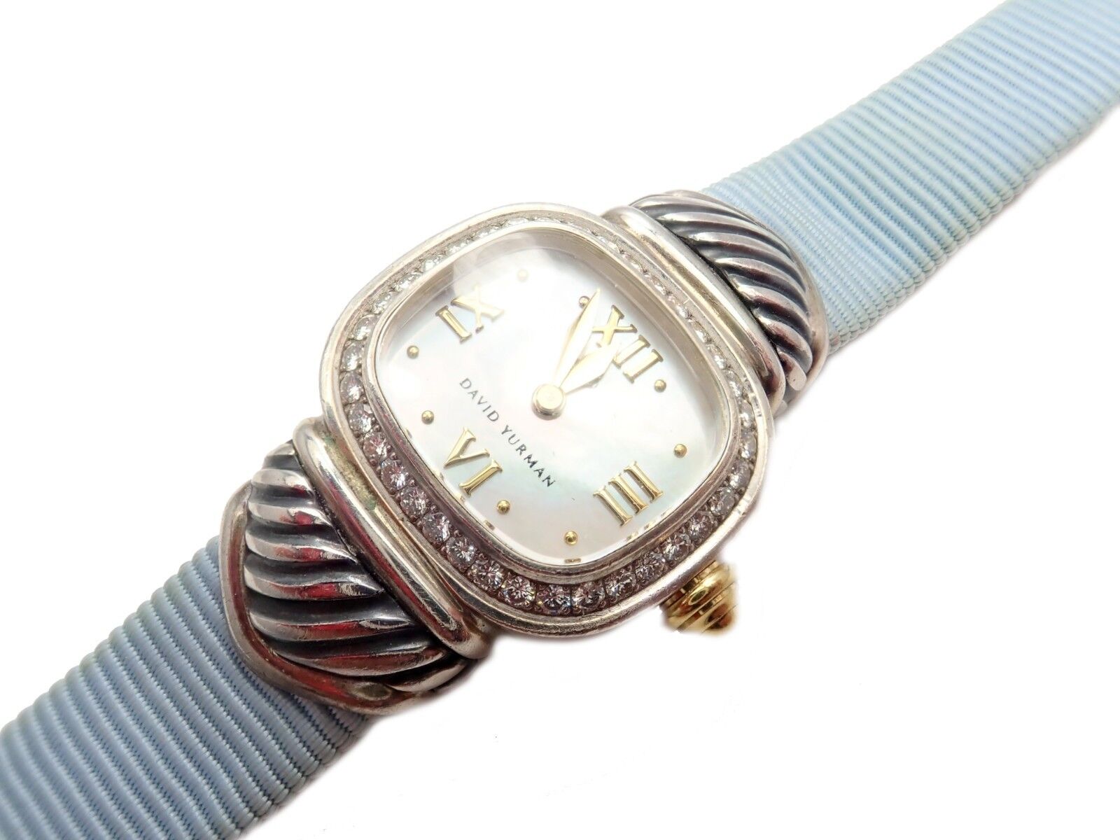 Authentic! David Yurman DY Silver 925 Diamond Thoroughbred Silk Ladies Watch | Fortrove
