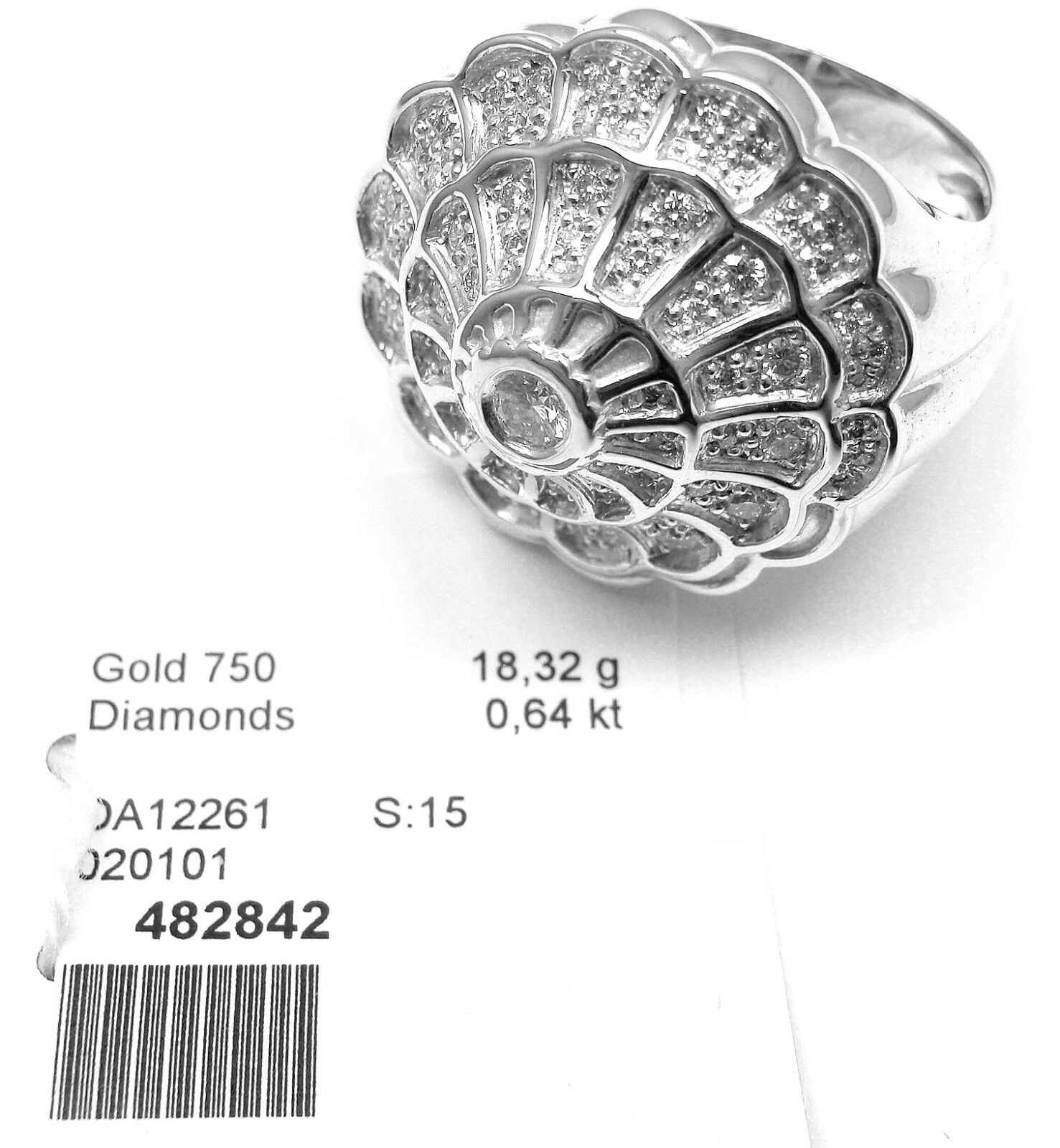 New! Authentic Carrera Y Carrera Afrodita 18k White Gold Diamond Ring $10,500 | Fortrove