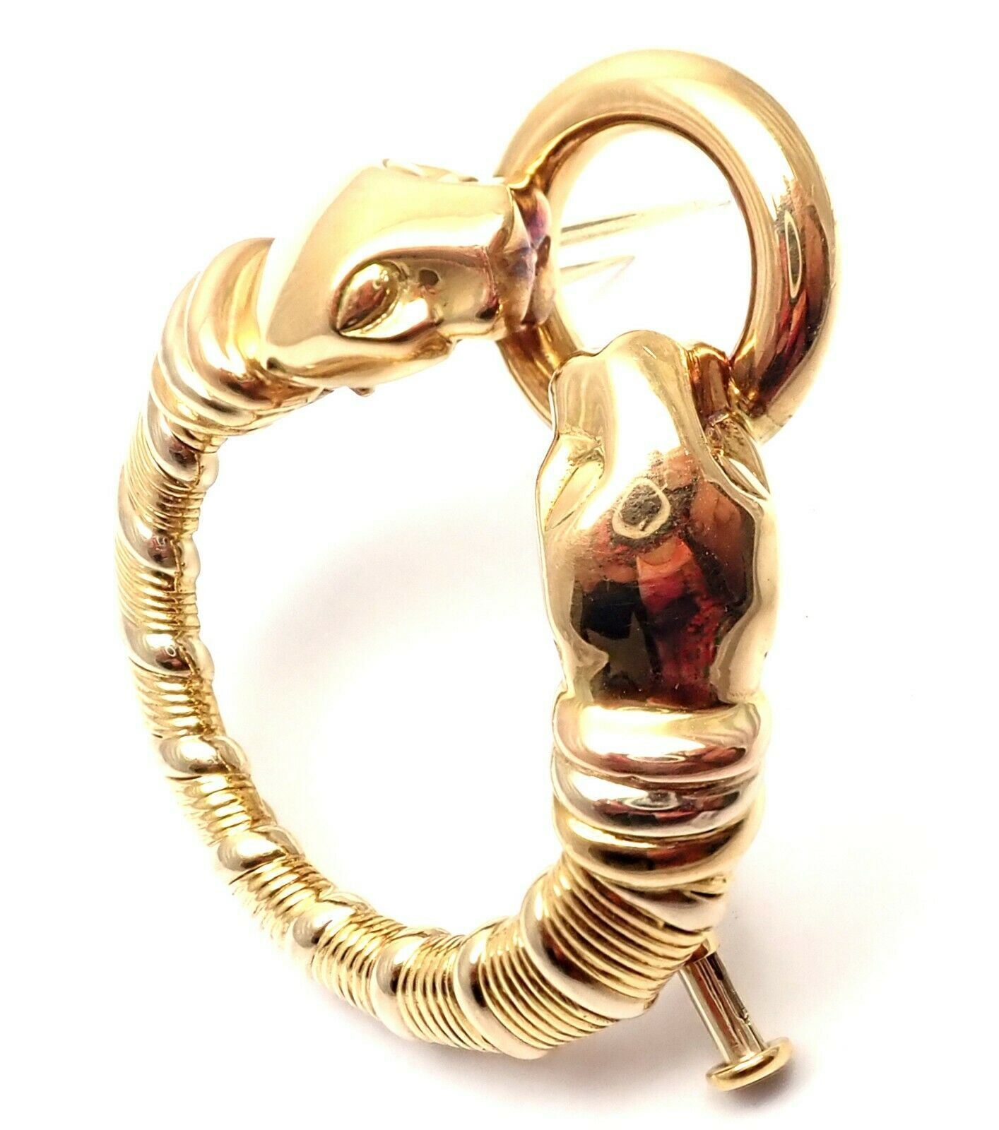 Rare! Authentic Cartier Panther Panthere 18k Tri-Color Gold Pin Brooch | Fortrove