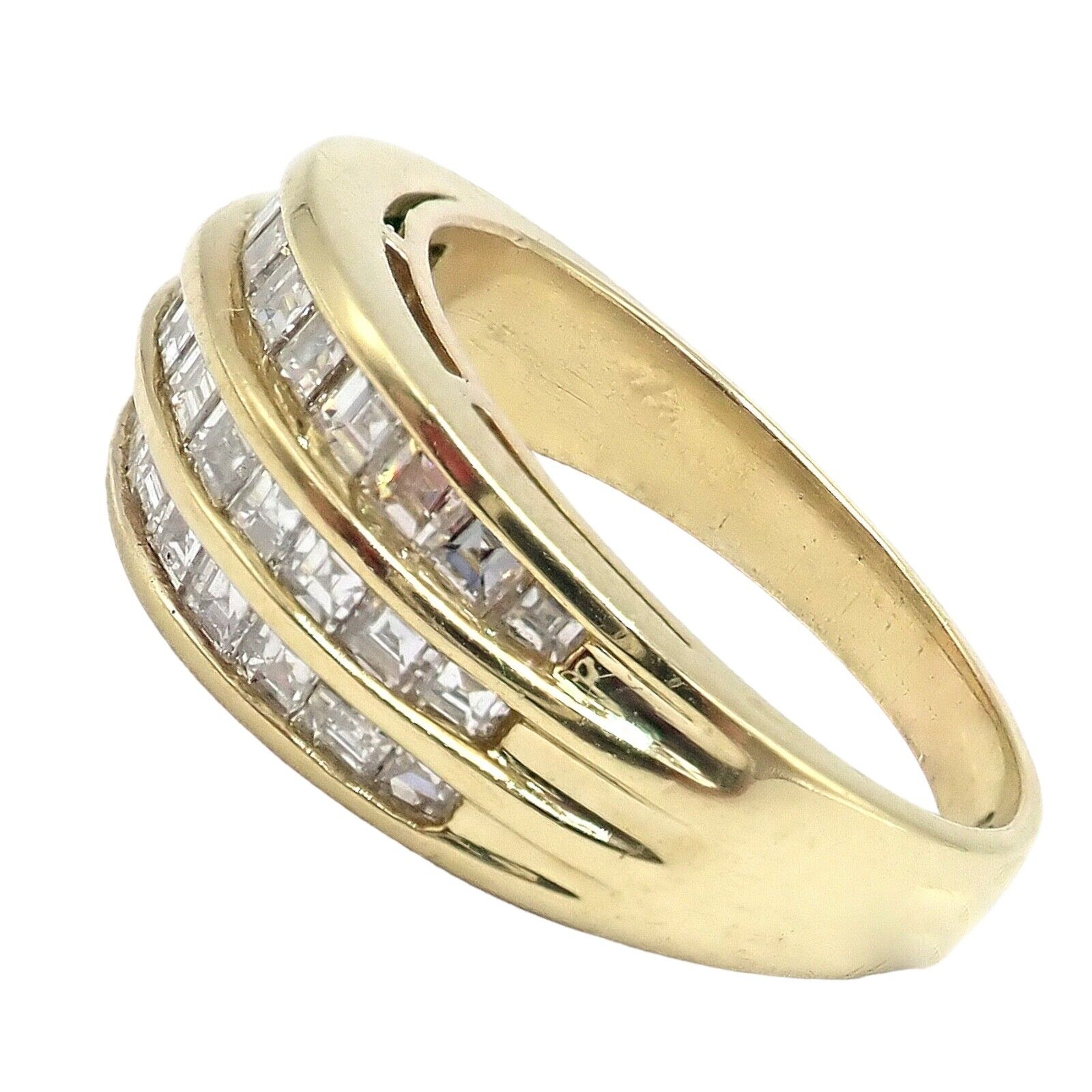 Authentic! Julius Cohen 18k Yellow Gold Diamond 1.30ct Band Ring | Fortrove