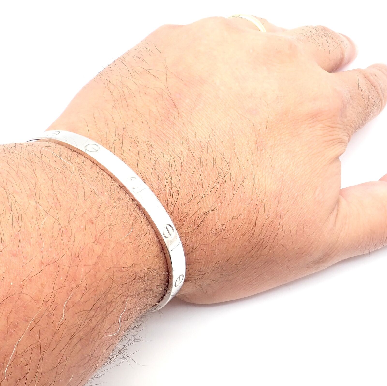 Authentic! Cartier 18k White Gold Love Cuff Open Bracelet Size 21 w/ Certificate | Fortrove