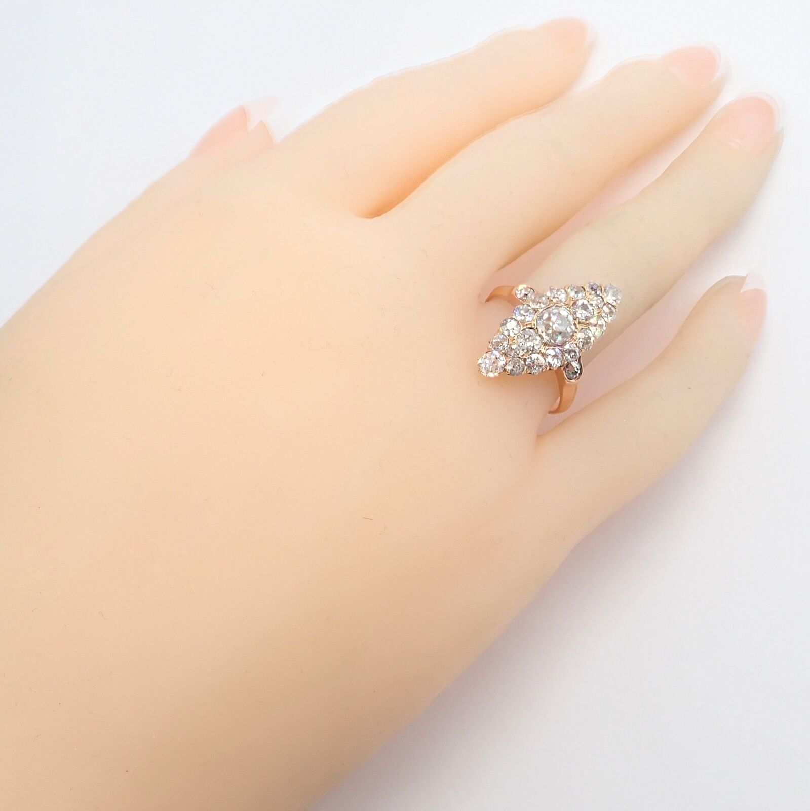 1930s Antique Vintage Estate 18k Rose Gold Old Miner Cut Diamond 3.80ctw Ring | Fortrove