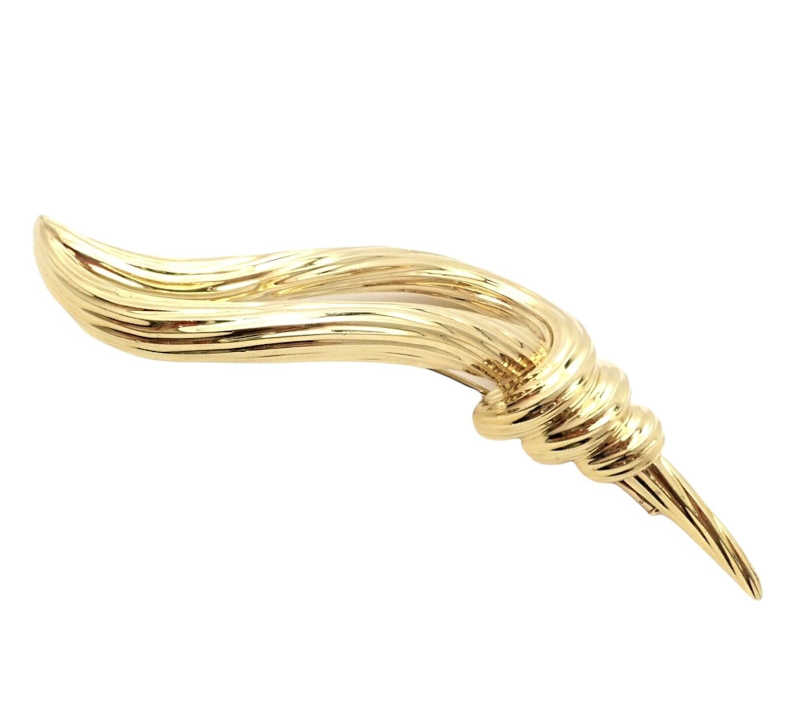 Rare! Authentic Henry Dunay 18k Yellow Gold Olympic Torch Pin Brooch | Fortrove