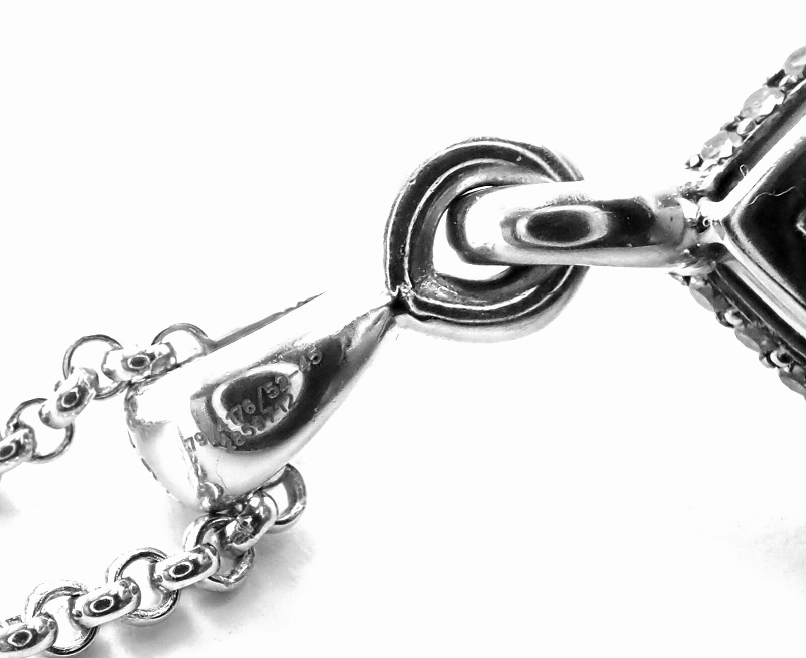 Authentic! Chopard Golden Diamonds 18k White Gold Diamond Chrome Stone Necklace | Fortrove