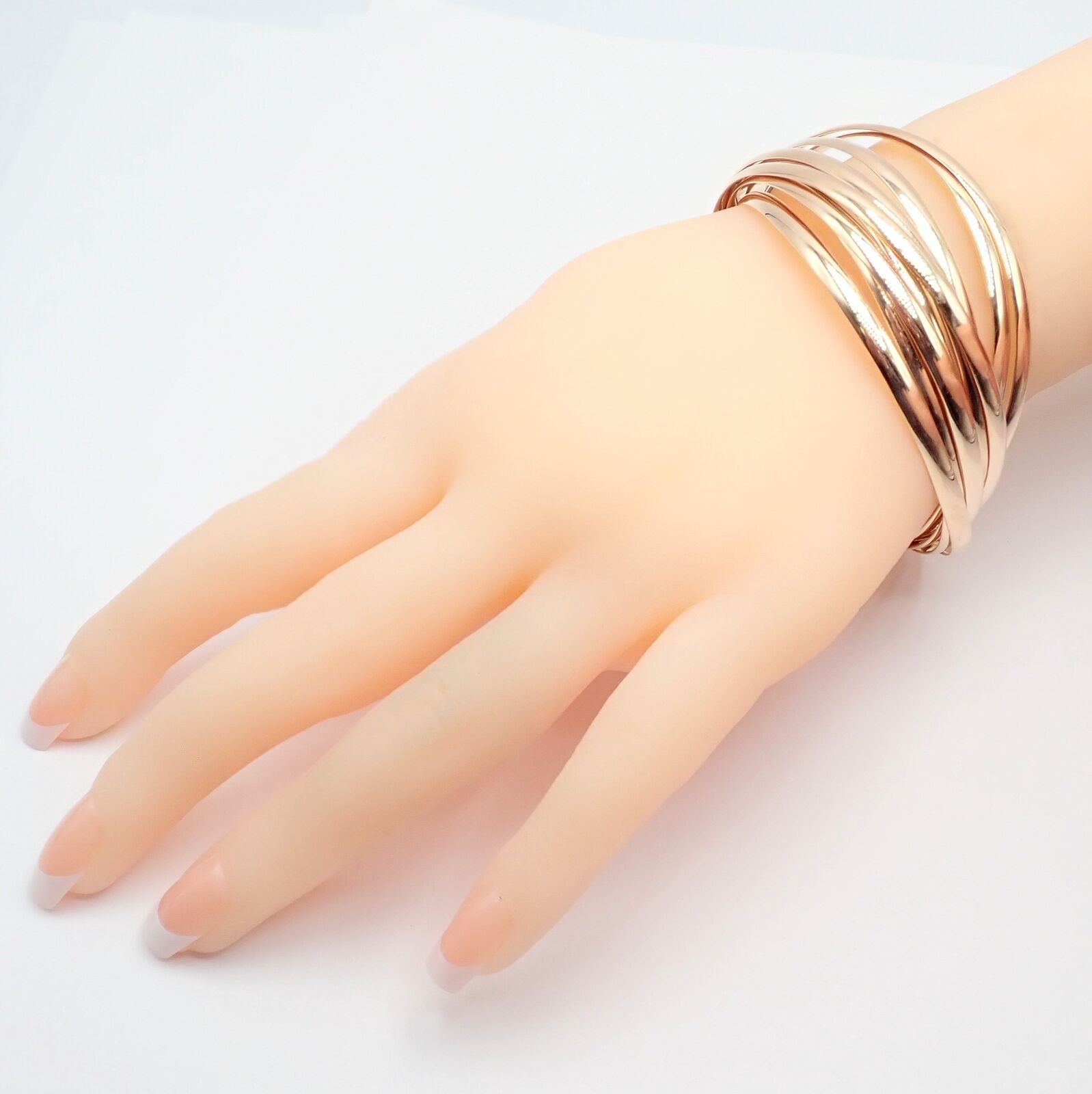 Authentic! Tiffany & Co 18k Rose Gold 9 Row Melody Calife Picasso Large Bracelet | Fortrove