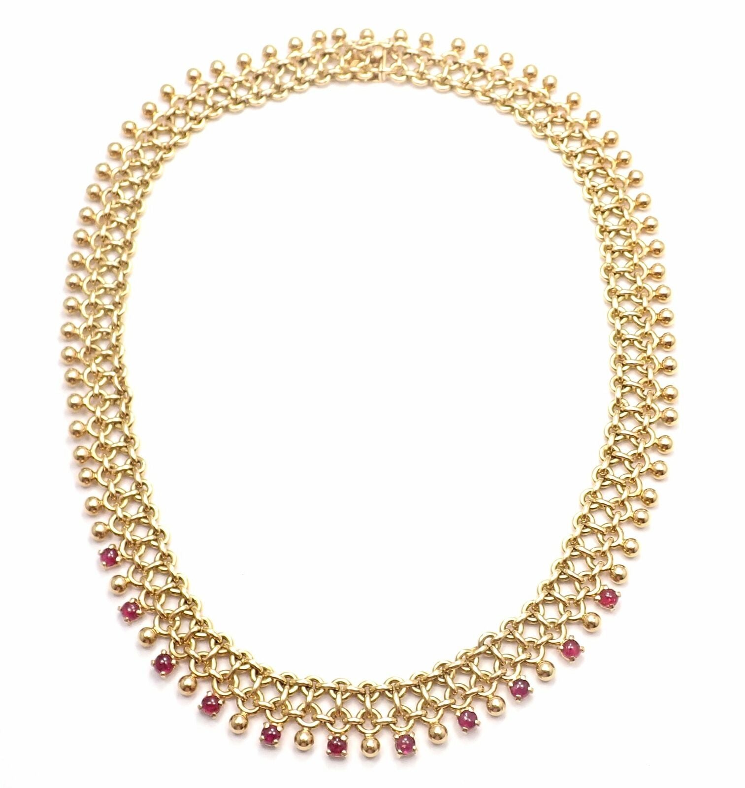 Tiffany & Co. Jewelry & Watches:Fine Jewelry:Necklaces & Pendants Rare! Vintage Authentic Tiffany & Co 18k Yellow Gold Ruby Collar Necklace