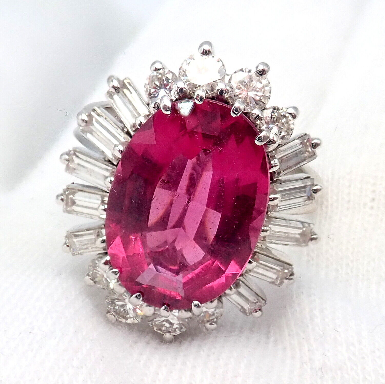 Authentic! H. Stern 18k White Gold Diamond Pink Tourmaline Ring + Earrings Set | Fortrove