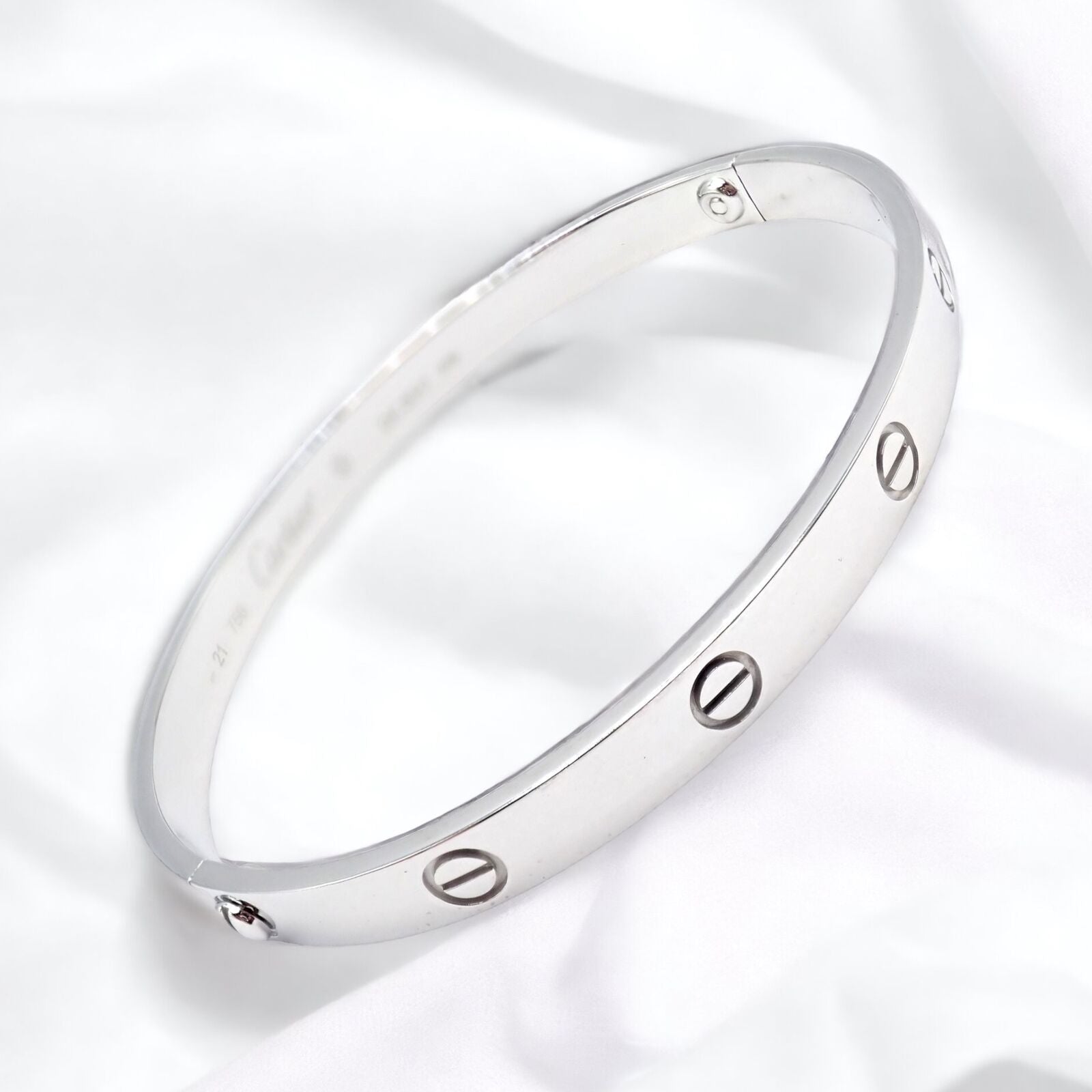 Cartier Jewelry & Watches:Fine Jewelry:Bracelets & Charms Authentic! Cartier 18k White Gold Love Bangle Bracelet Size 21