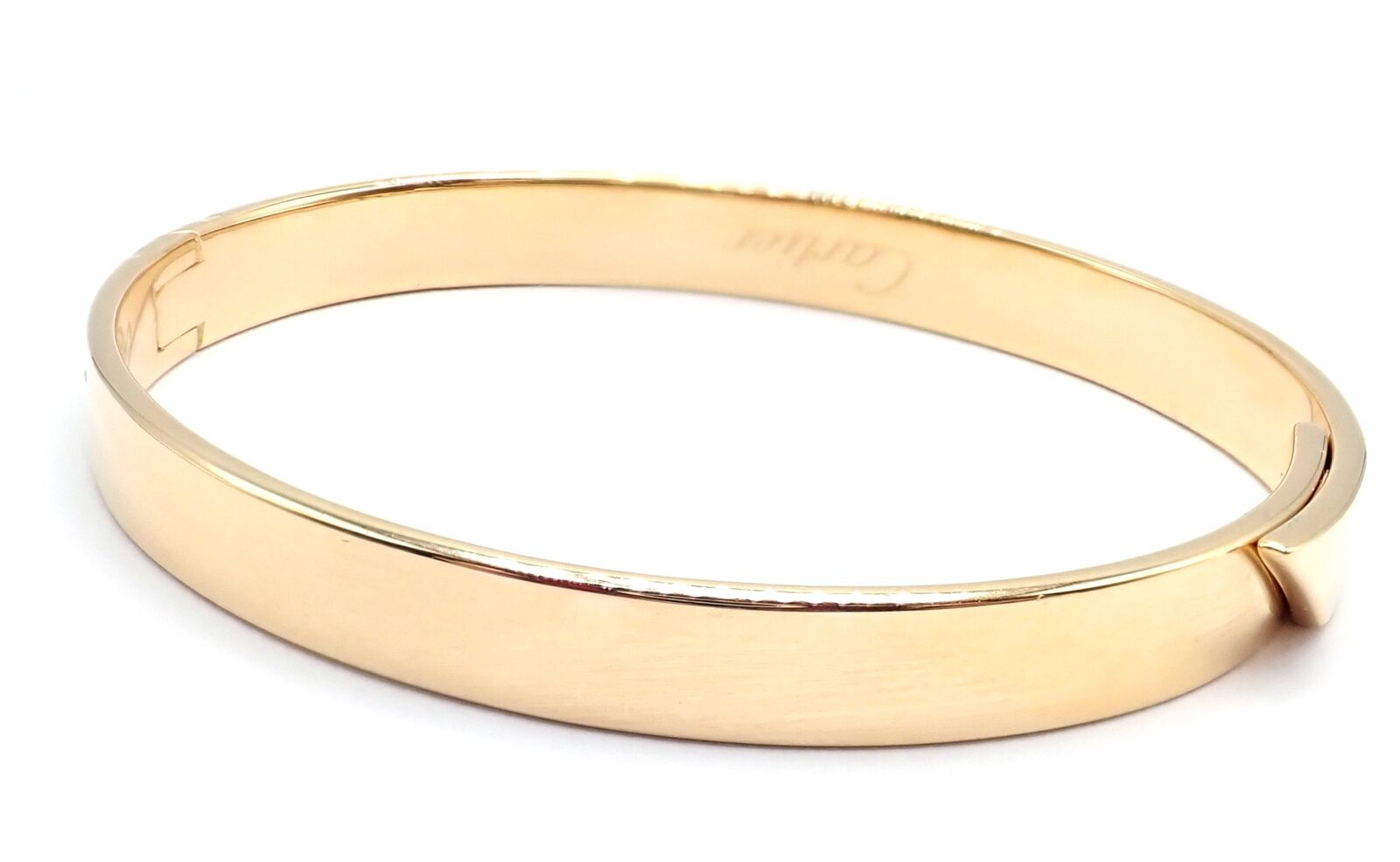 Authentic! Cartier 18k Yellow Gold Diamond Anniversary Bangle Bracelet Size 17 | Fortrove