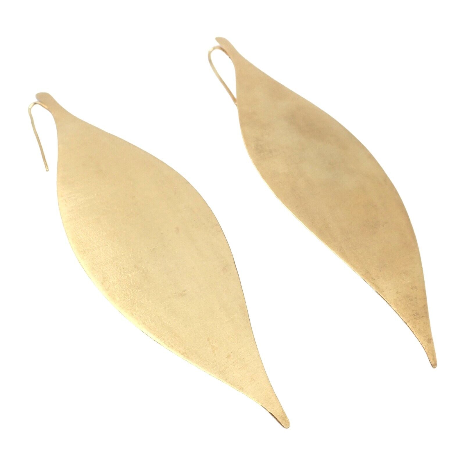 Rare Authentic H. Stern 18k Yellow Gold Large Giant Leaf Dangle Earrings | Fortrove