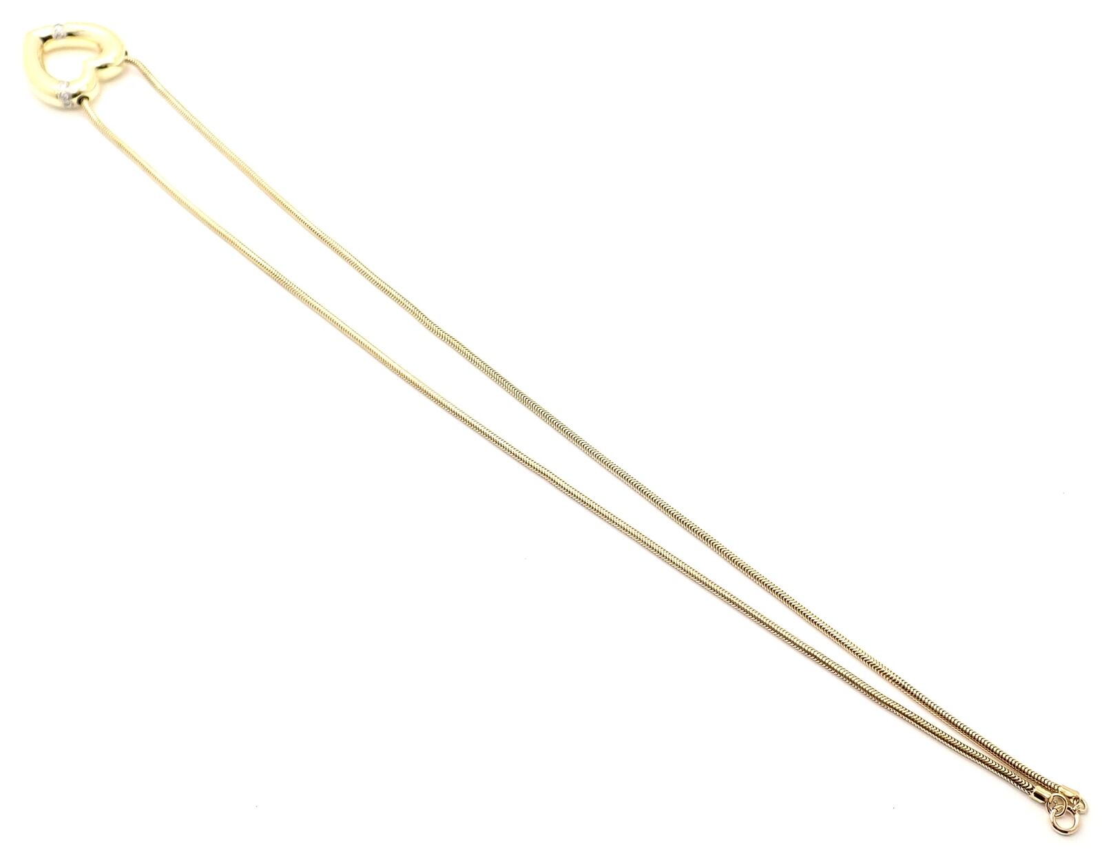 Authentic! Tiffany & Co Picasso 18k Yellow Gold Diamond Heart Pendant Necklace | Fortrove