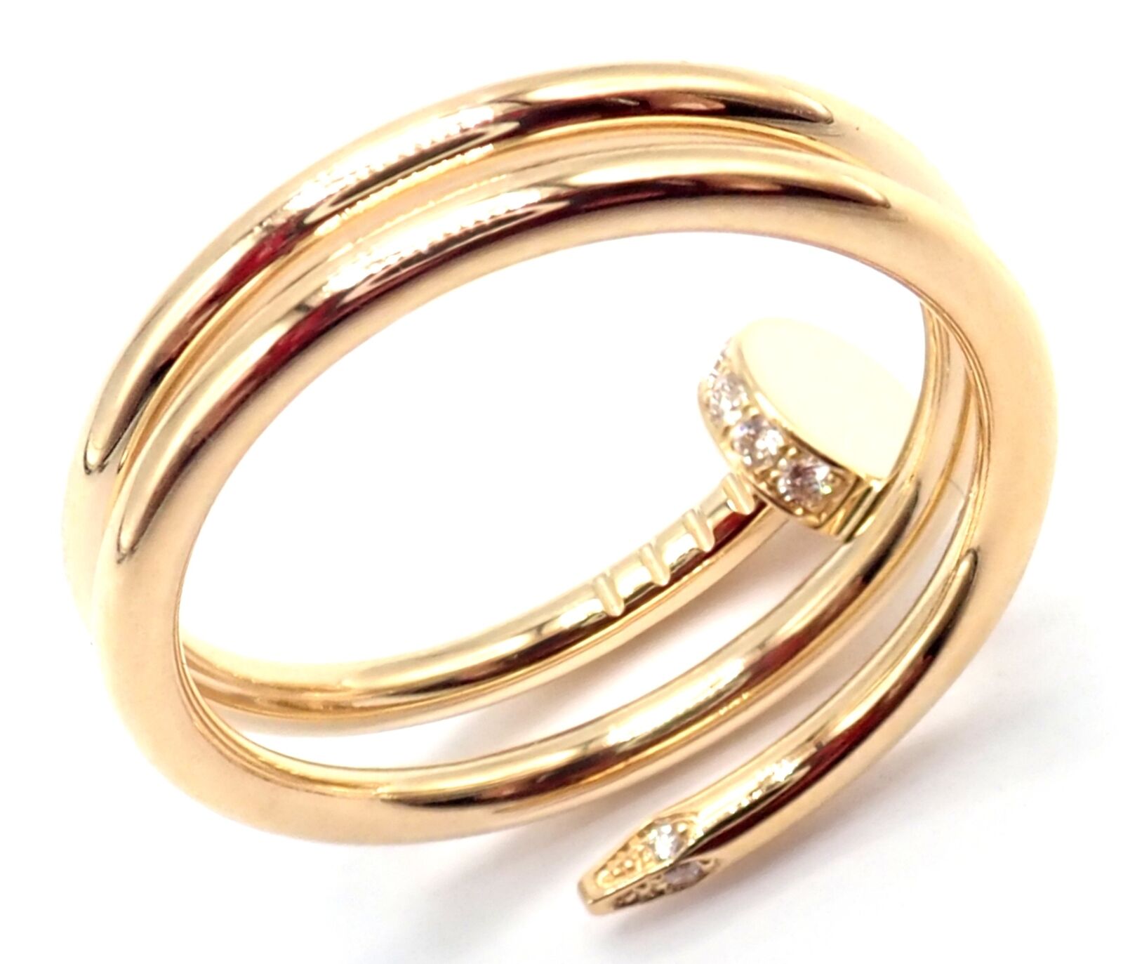 Cartier Juste Un Clou 18k Yellow Gold Diamond Nail Band Ring Size 53 Paper | Fortrove