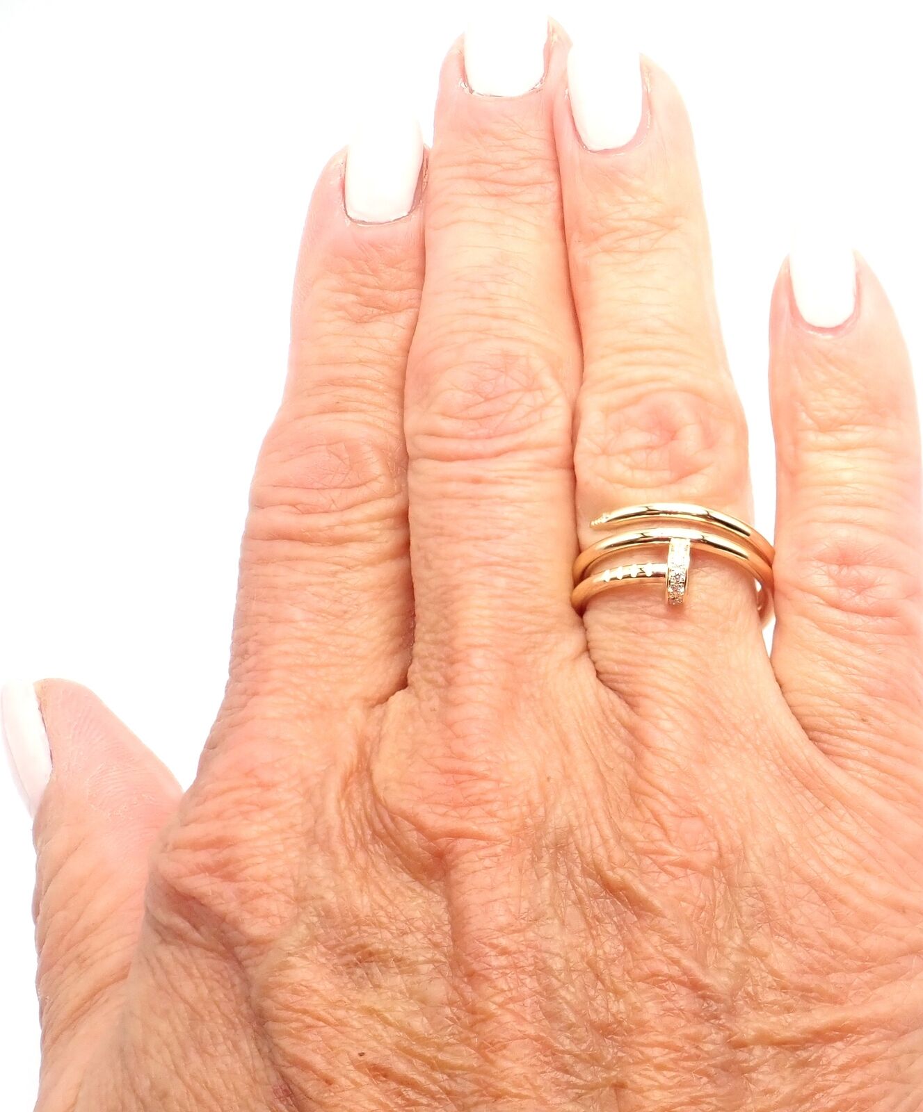 Cartier Juste Un Clou 18k Yellow Gold Diamond Nail Band Ring Size 53 Paper | Fortrove