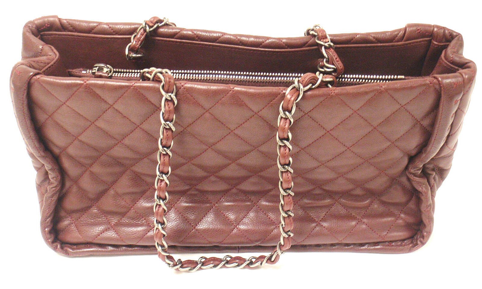 AUTHENTIC 2012 CHANEL ISTANBUL SOFT CAVIAR TOTE BURGUNDY LEATHER HANDBAG | Fortrove